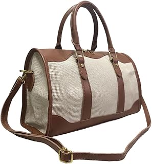 Augbunny Bolso bandolera de piel con textura retro para mujer, de lona, con correa, para compras, viajes, deportes, gimnasio