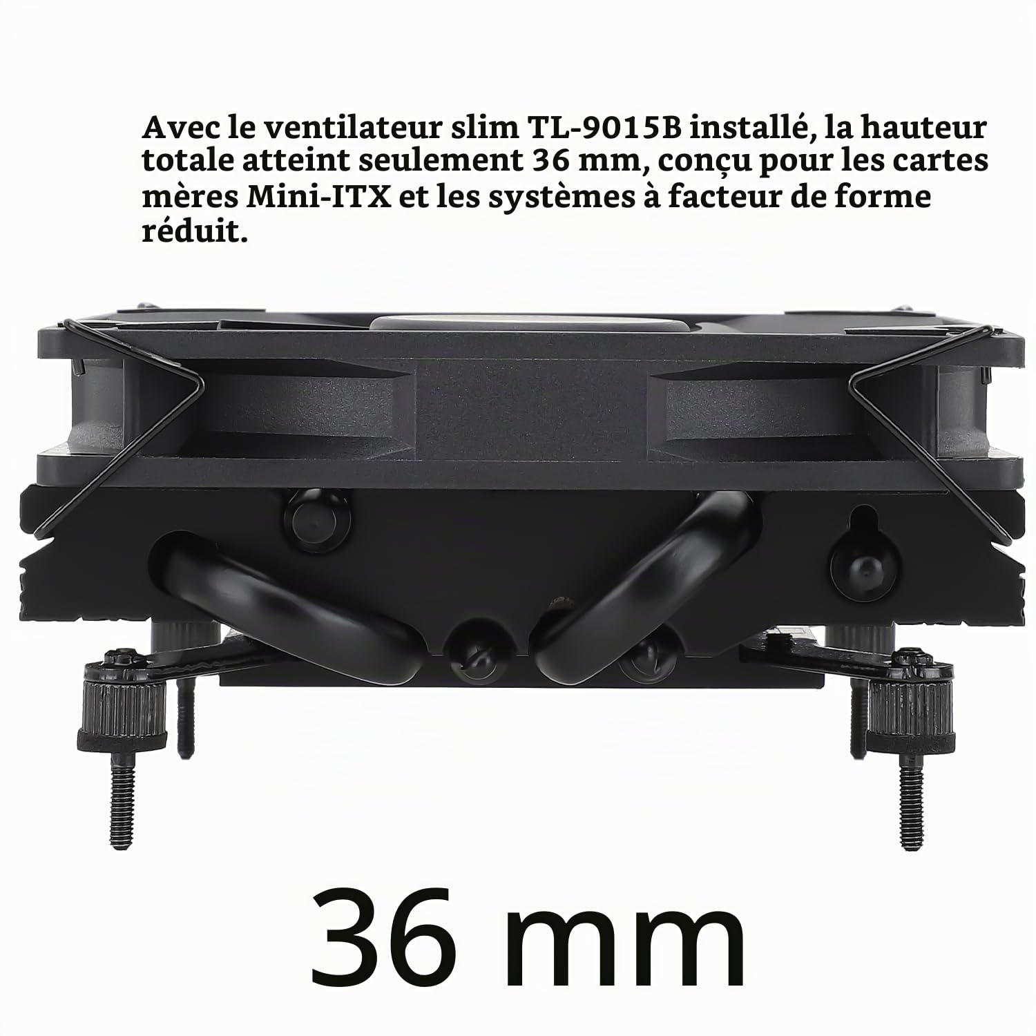 TR AXP90-X36 BLACK Low Profile refroidisseur d'air pour CPU, hauteur 36mm, ventilateur PWM TL-9015B Slim, technologie AGHP, pour AMD AM4/Intel 1150/1151/1155/1156/1200(AXP90 X36 BLACK)