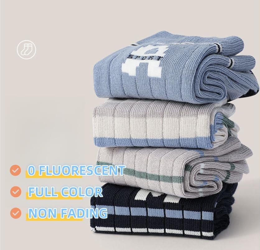 HINDAWI Seamless Cotton Socks for Boys Teenagers - Ideal for Spring and Autumn Sports 5 Pairs