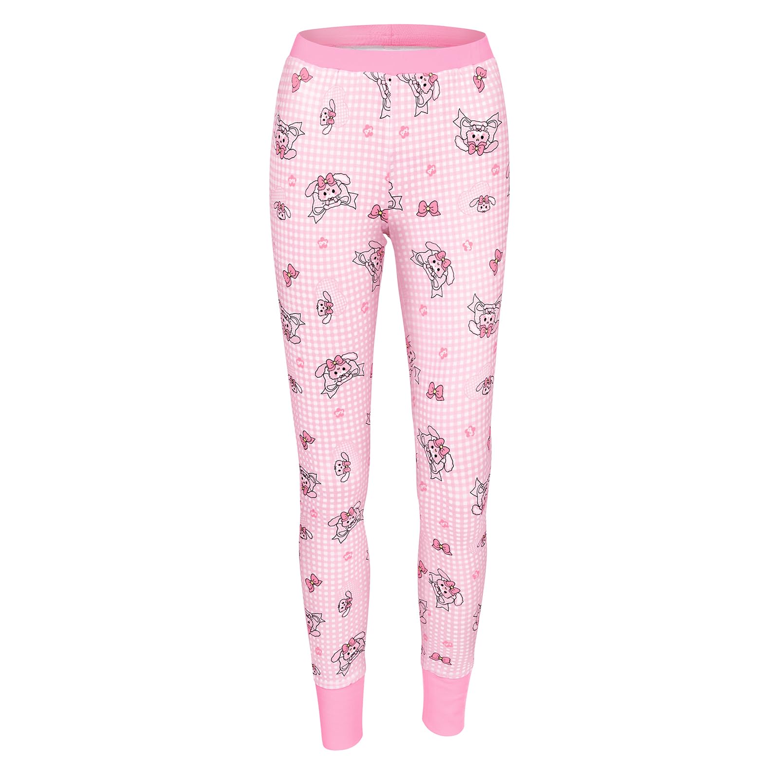 LittleForBig Damen Seidige Lange Ärmel Kuschelig Atmungsaktiv Hasen & Schleifchen Schlafanzug Set Zweiteilig Weich Stretchy Nachtwäsche