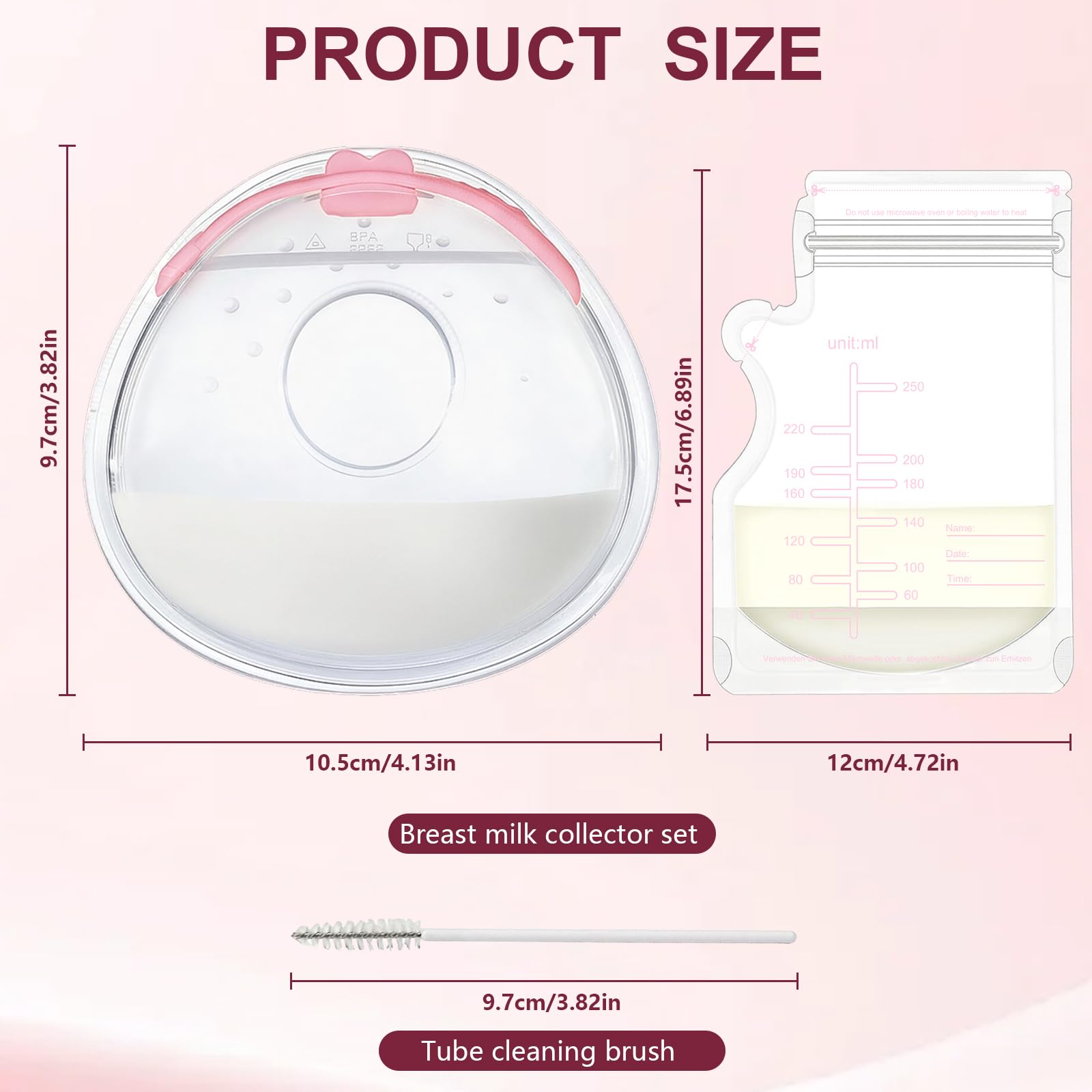 2 Pezzi 70 ml Coppette Raccoglilatte in Silicone, Design a Prova di Perdite con Protezione del Latte, Morbide e Riutilizzabili, Senza BPA, con Sacchetti