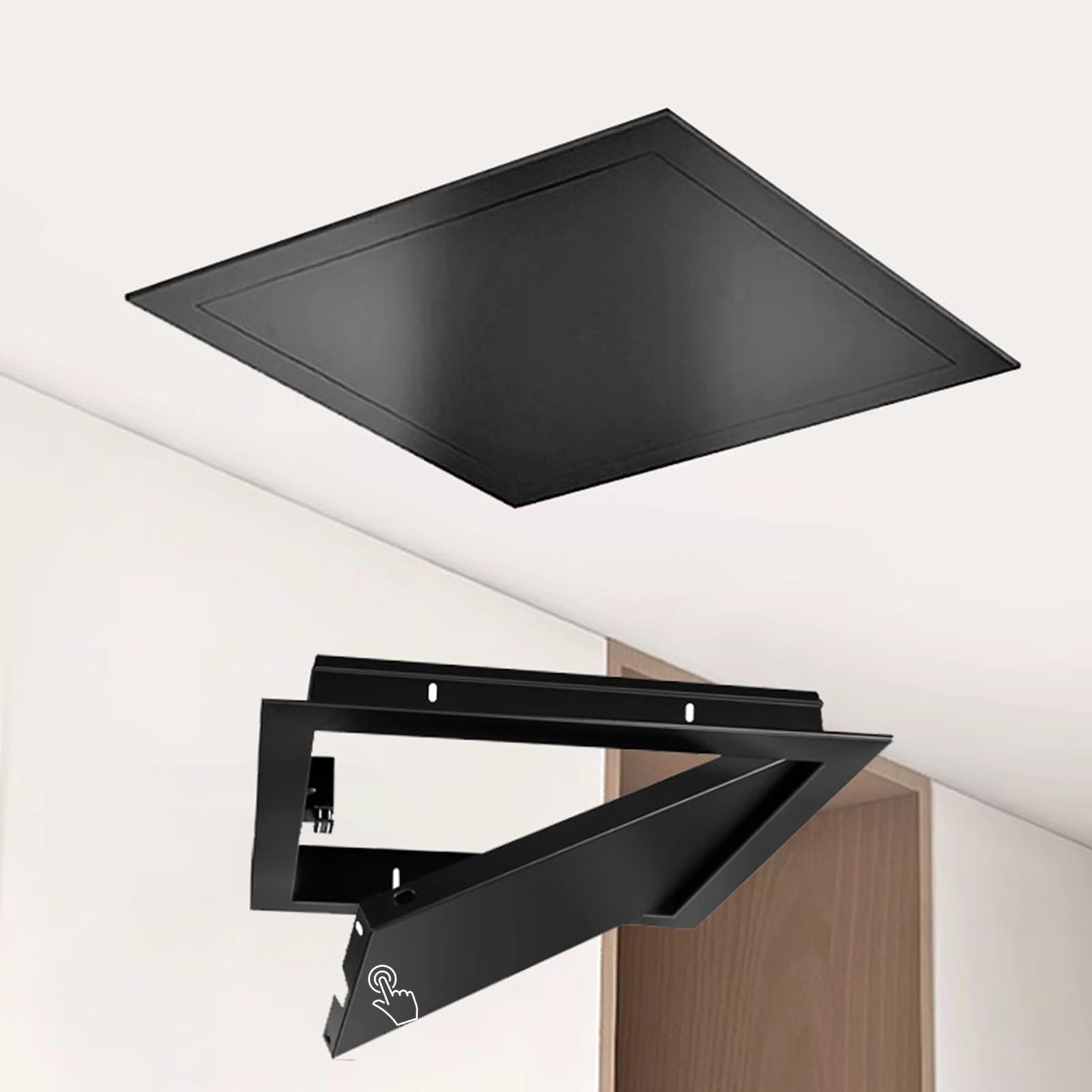 Revisionsklappe Decken-/Wand- Revisionsklappe Schwarz, Wasserdicht Metall Revisionsklappe Magnettür für Badezimmer, Strom Gaszähler-Lochabdeckung Revisionsklappe(25x30cm)