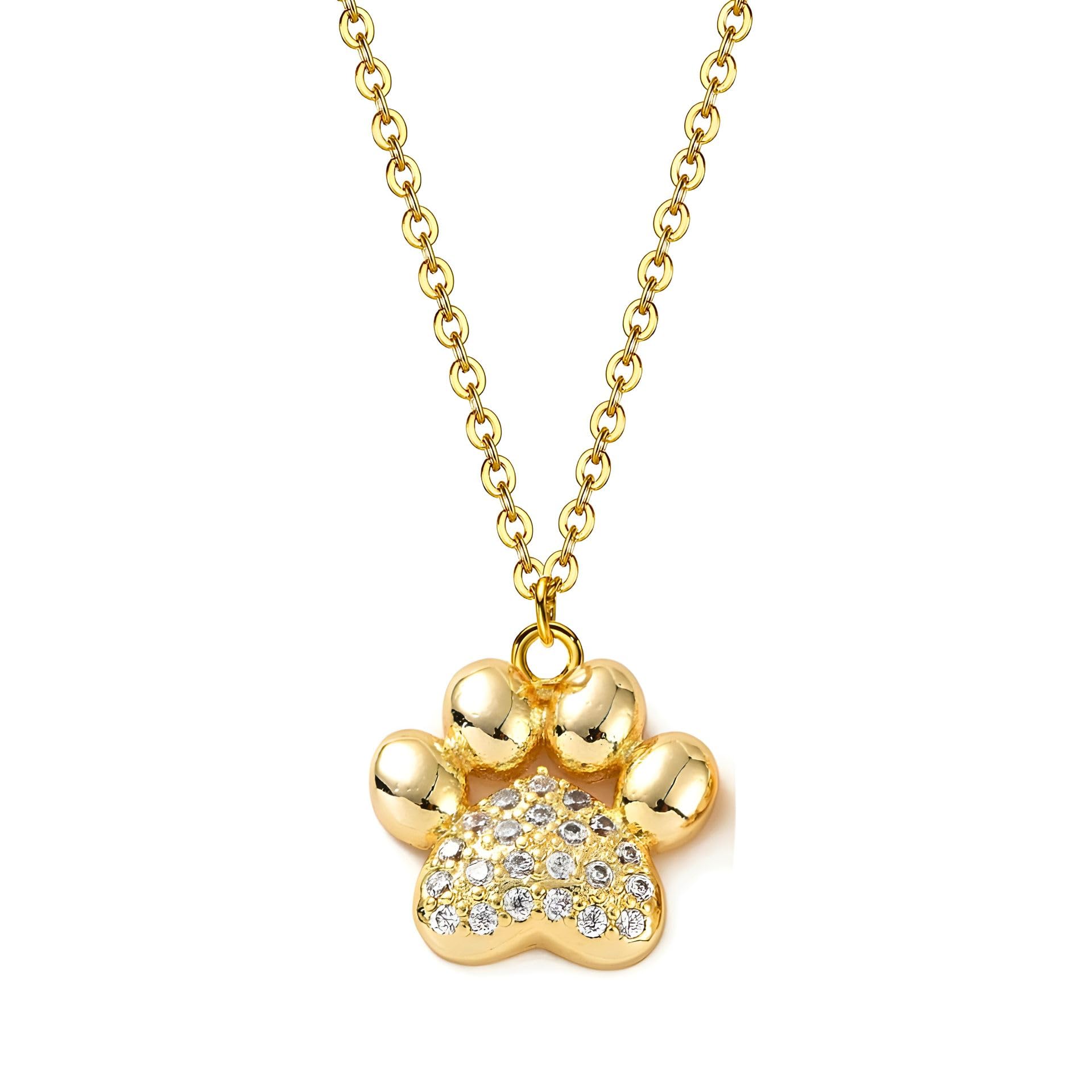 18K Real Gold Plated 'Paw-fect Sparkle' Paw Print Pendant Necklace With Chain for Women, Girls & Kids | Crystal Studded Fashion Jewellery for Daily, Festive & Party Use | Gift for Birthday, Anniversary, Friendship, Special Occasions (NK1543) 1 Pc-image-17