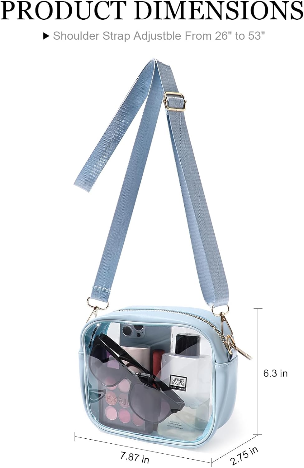 TOBVZOO Clear Bag Stadium Approved, Crossbody Transparent Bag for Concerts Sports Events, Purses for Men & Women - Image 7