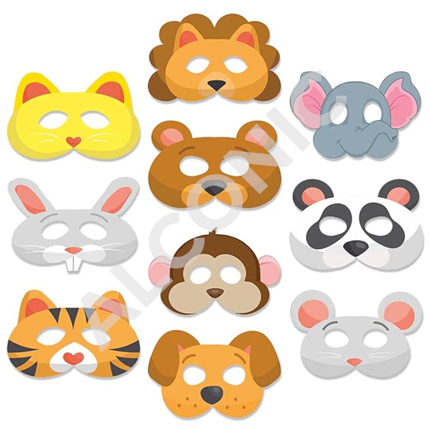 Alconic Animal Face Mask For Kids 20 Pcs (Each Design 2 Pc) | Jungle Theme Happy Birthday Party Decoration | Animal Eye mask for Jungle Birthday Theme Decoration (B0CC9NSRPM) Amazon Price History, Amazon Price Tracker