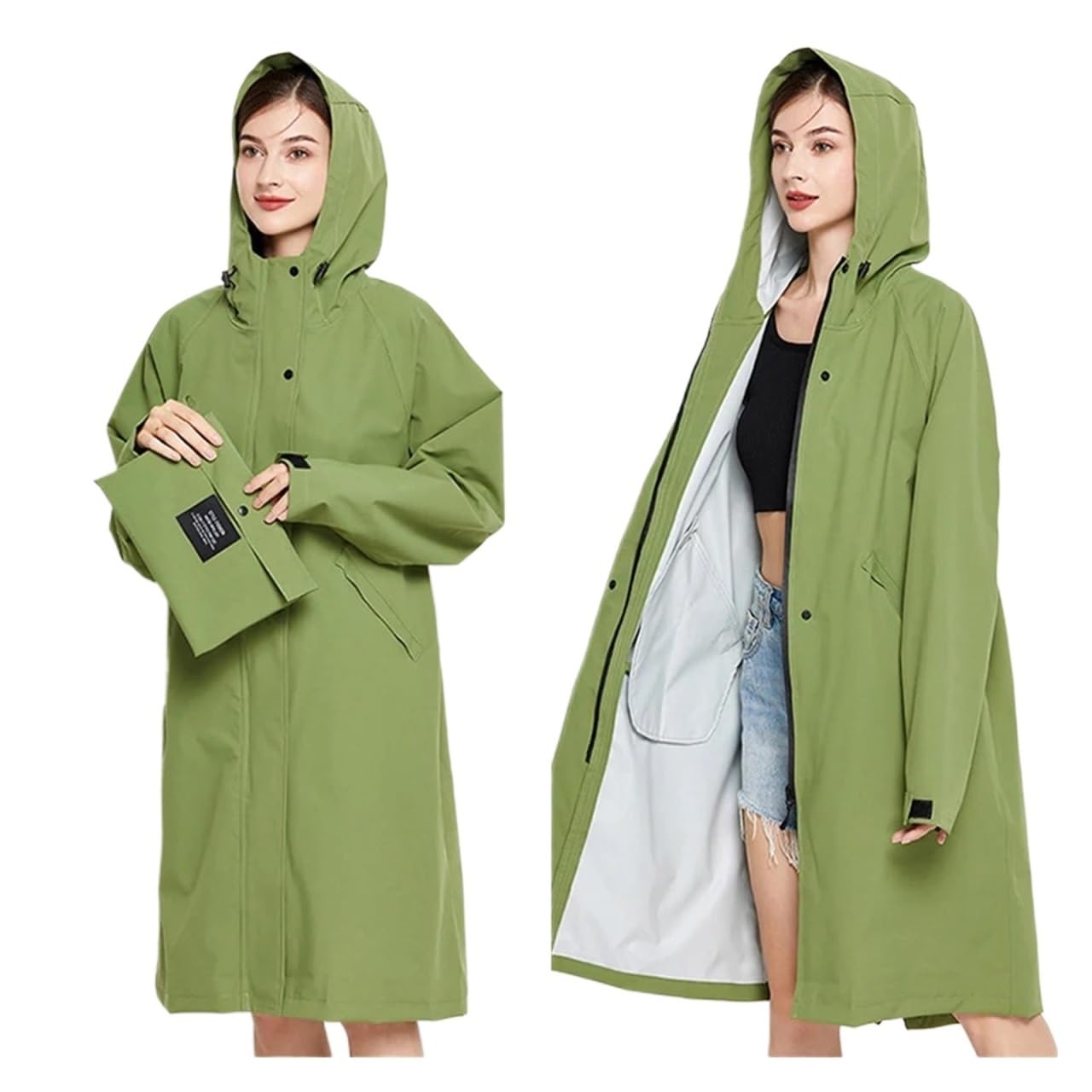Poncho antipioggia Giacca antipioggia lunga classica leggera e impermeabile