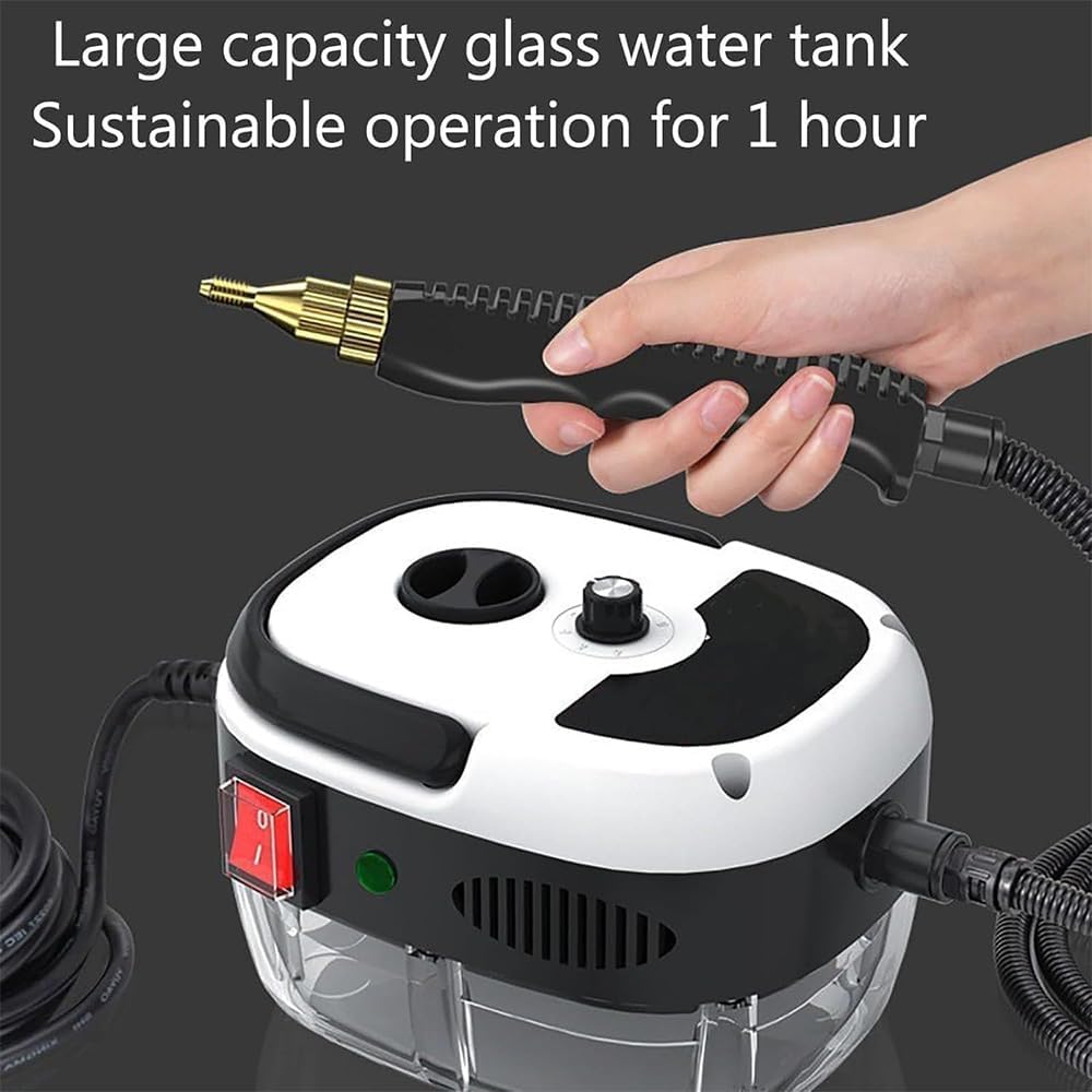 2026 New 2500W Handheld High-Temperature Pressurized Steam Cleaner, Portable Multi-Surface Steamer with 10 Accessories for Kitchen, Tile, Grout and Car Cleaning (White)