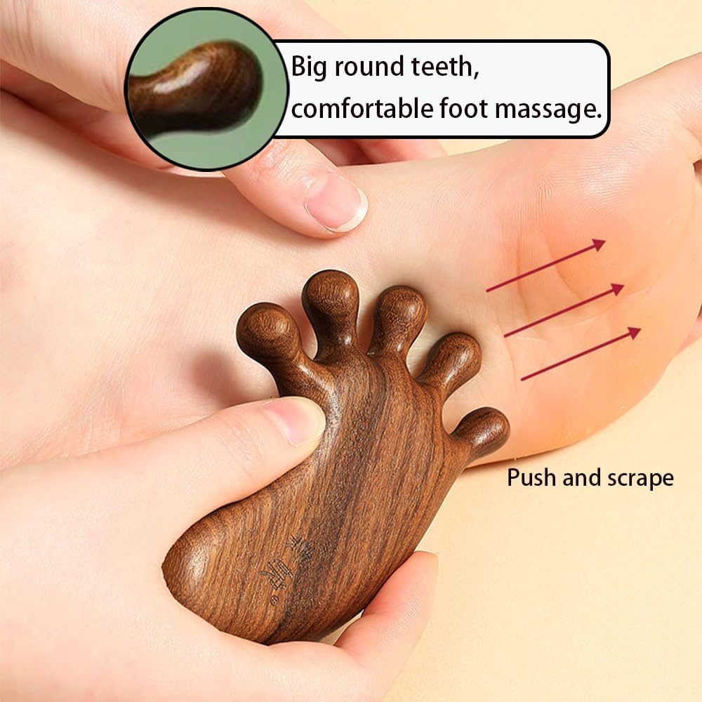 Wooden Foot Massager,Wooden Trigger Point Massage Tool,Multifunctional Hand Held Meridian Acupoint Massage Tool,1 Piece,Brown. - Image 4