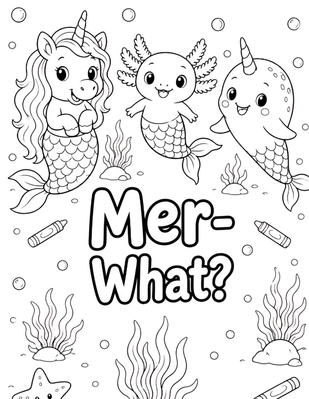 Mer-What?: A Silly Mermaid Mashup Coloring Book (What-a-what)