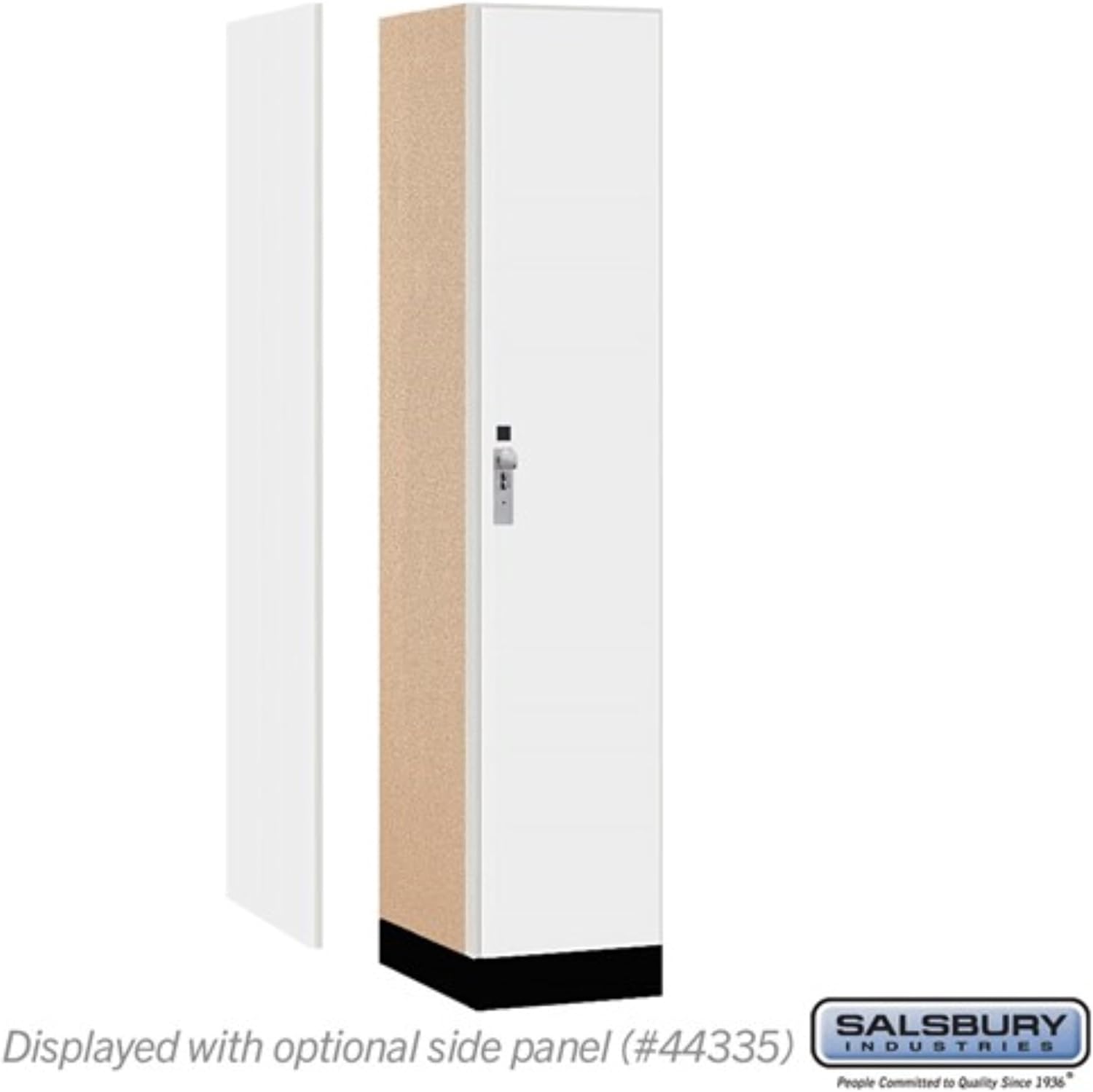 Salsbury 15" Wide Premier Wood Locker-Single Tier-1 Wide-6 Feet High-21 Deep-Arctic White-Silver Hasps