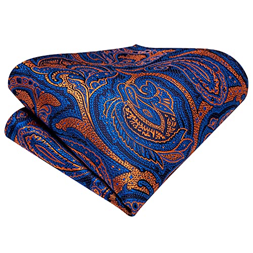 Image of Hi-Tie Men's Tie Lapel Pin Set Pocket Square Cufflinks Formal Woven Silk Tie Sets Wedding Party