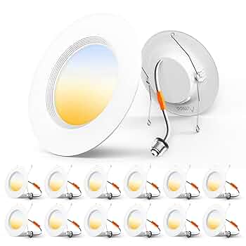 Amico 5/6 inch 3CCT LED Recessed Lighting 12 Pack, Dimmable