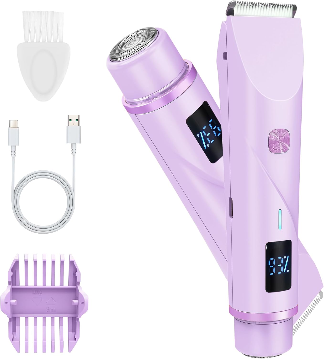 Dual Head Bikini Trimmer for Women, Waterproof Electric Shaver for Body Kit