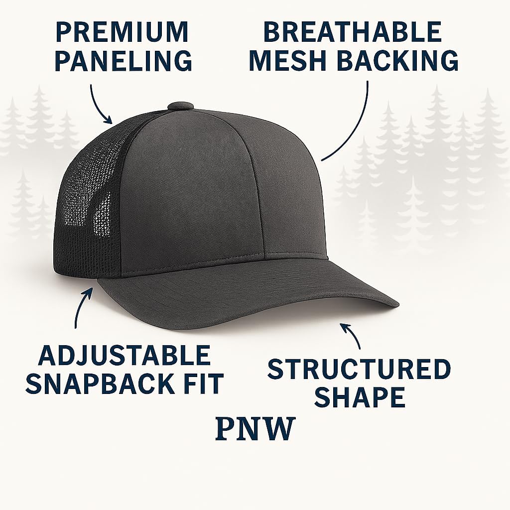 PNW Apparel Smokey the Bear Keep it Green Snapback Trucker Hat with Smokey the Bear Woven Patch