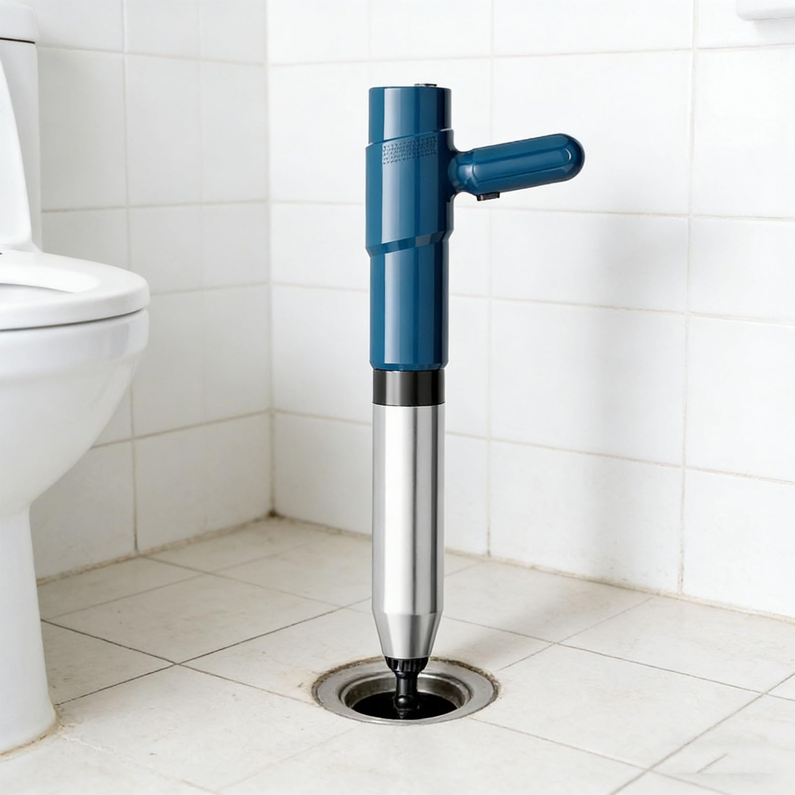 Fortschrittlicher WC-Saugglocke aus Edelstahl 304 mit eingebautem Luftmechanismus und auslaufsicheren Dichtungen für effizientes Abfluss-Entstopfen, Spritzschutz