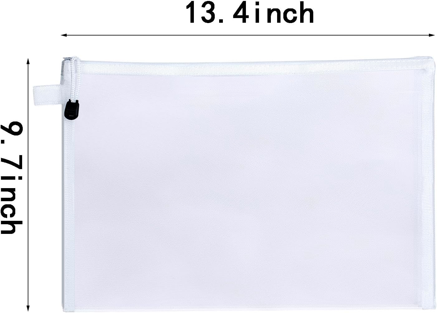 20Pieces Nylon Zipper Mesh Pouch,A4 Letter Size,Durable Document Bags for Office,Puzzle,Board Games,Travel Accessories (White-20P)