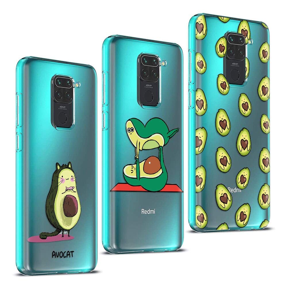 Yoedge 3 Pezzi Custodia Per Xiaomi Redmi Note 9 4G – Trasparente, Morbida, Ultra Sottile Con Disegno Avocado, Protezione Fotocamera - 2