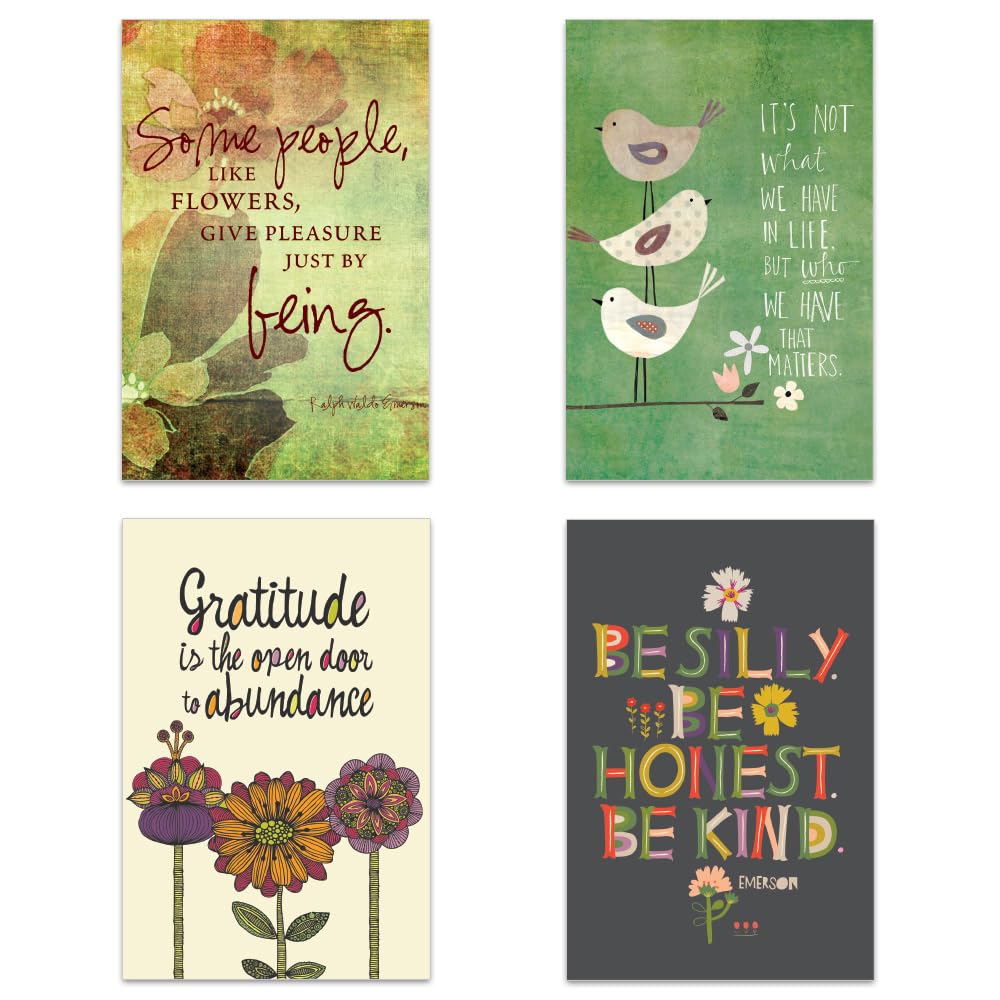 Tree-Free Greetings 16 Pack Blank All Occasion Assorted Notecards with Envelopes, Eco Friendly, Made in USA, 100% Recycled Paper, 4"x6", Be Kind All Occasion (FP54174)