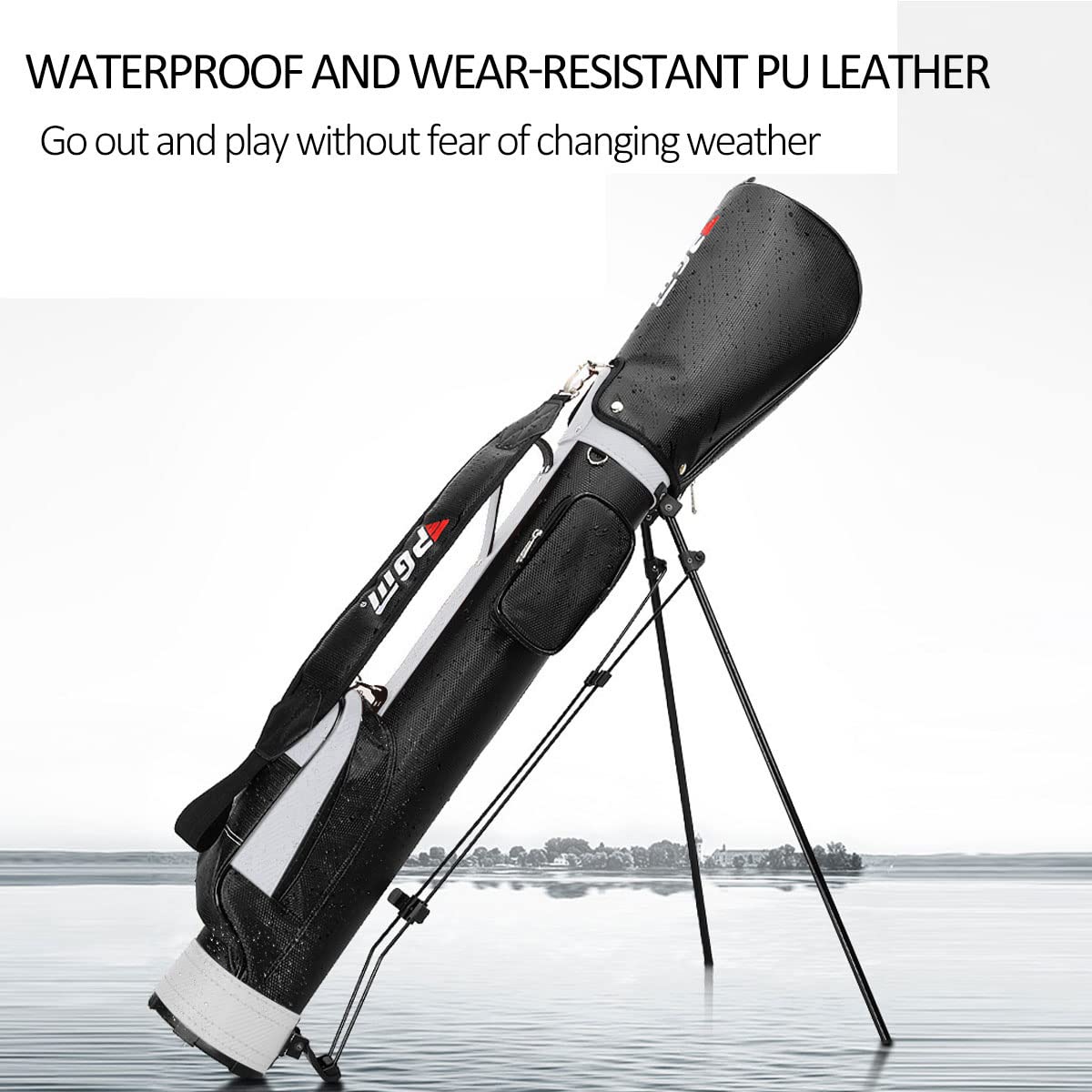 Golf Stand Bag for Men & Women,Easy to Carry & Durable Pitch Golf Bags Sunday Golf Bag Ideal for Golf Course & Travel,Lightweight and Waterproof Black (Black +Silver)