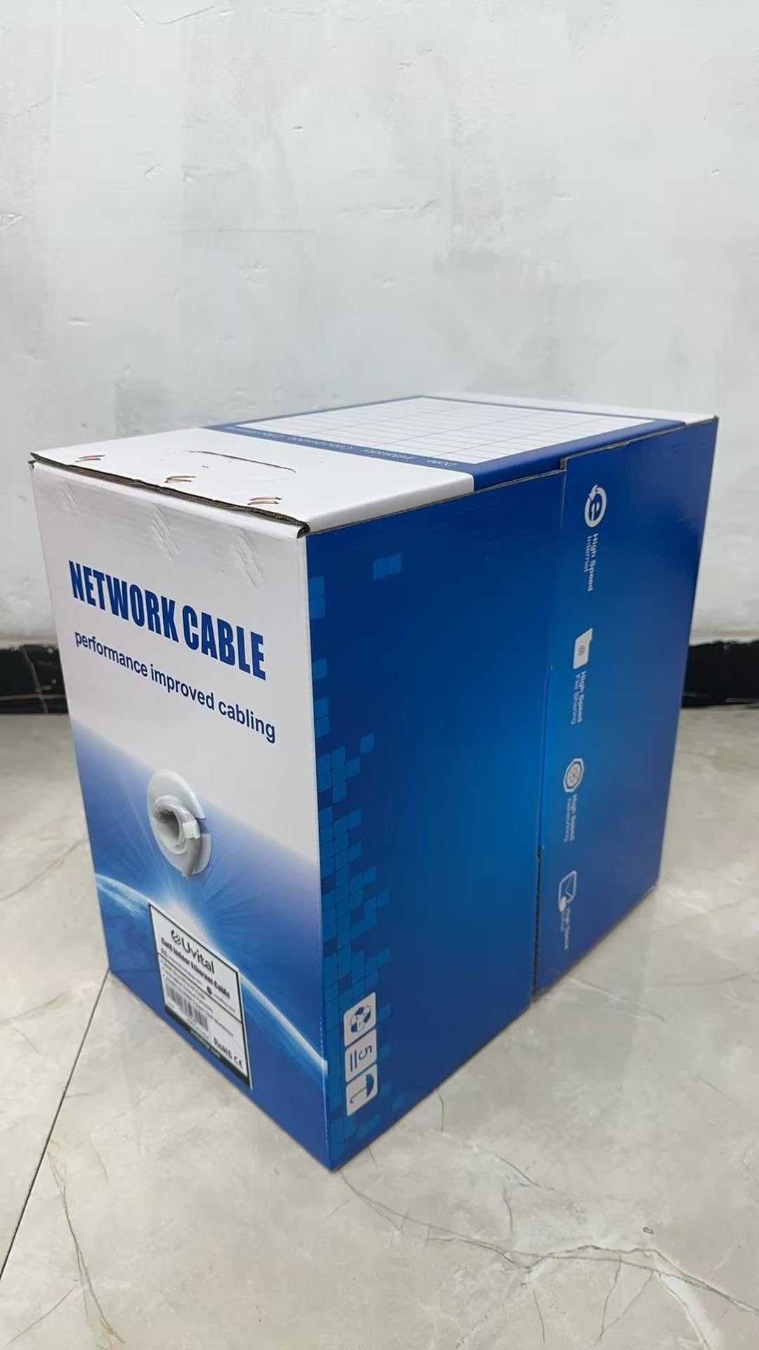 Uvital Cavo Ethernet Cat 6 da 305 m, cavo Internet ad alta velocità per interni, cavo di rete Gigabit 24AWG 1 Gbps, 250 Mhz, UTP CCA, compatibile con vari dispositivi di rete