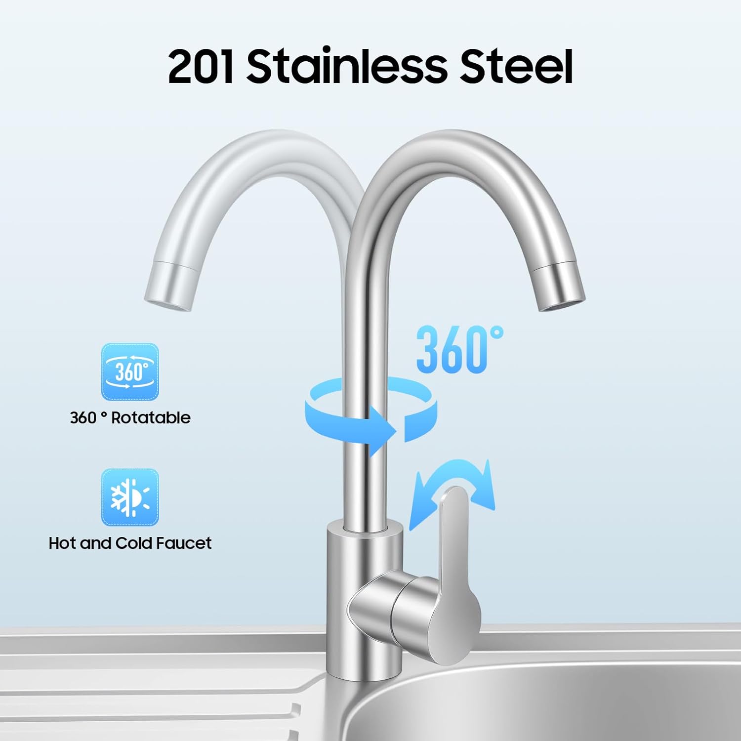 Portable Outdoor Kitchen Sink Set with Storage Racks-Stainless Steel Single Bowl Sink, Freestanding Utility Station with 29.5"×15.7"×30.7" Workbench for Backyard, Garden, Camping, RV & Commercial Use
