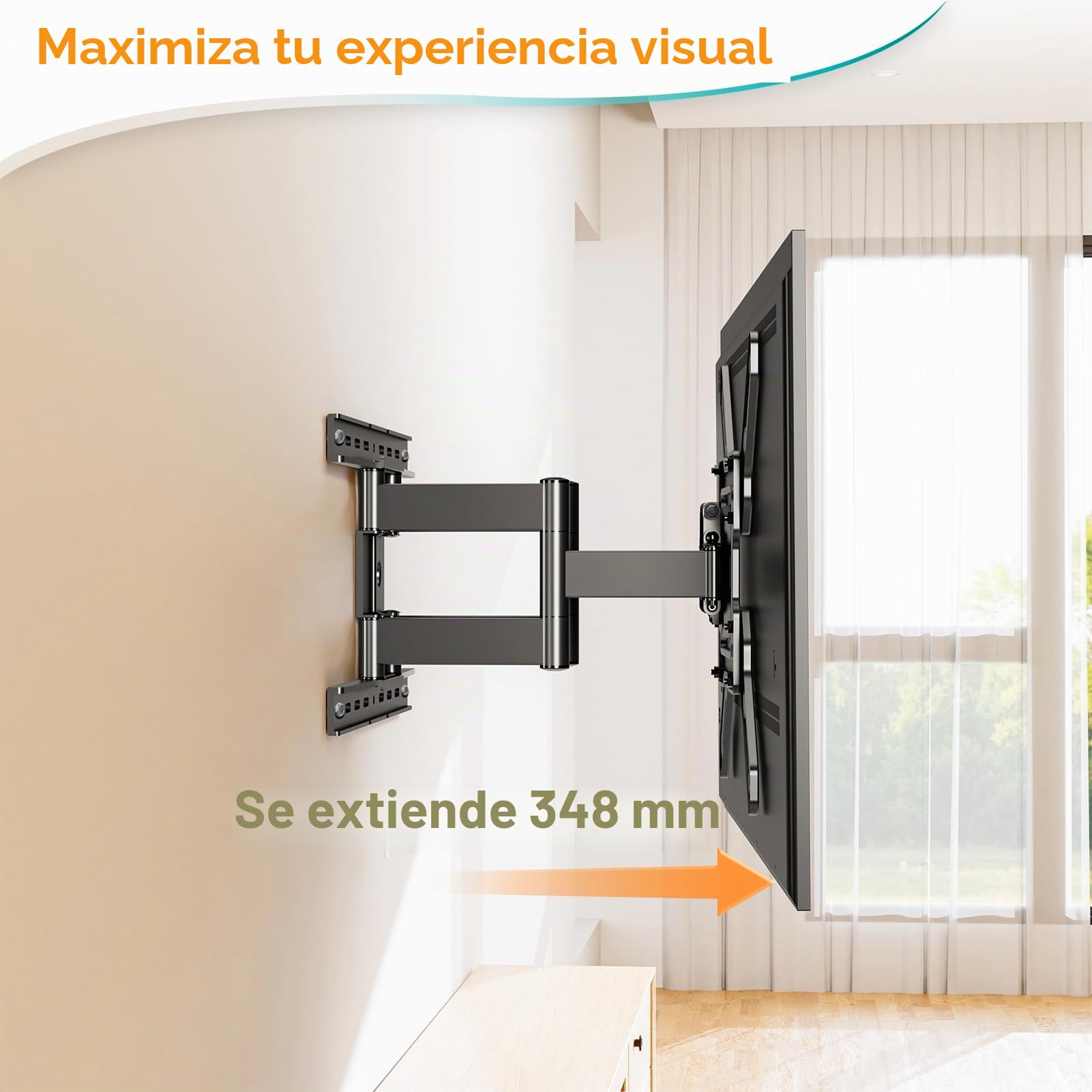 ELIVED Soporte de pared ultra delgado para televisores de 26 a 60 pulgadas, soporte de pared de perfil bajo, soporte de pared para TV giratorio e inclinado, máx. VESA 400 x 400 mm, soporta hasta 40 kg