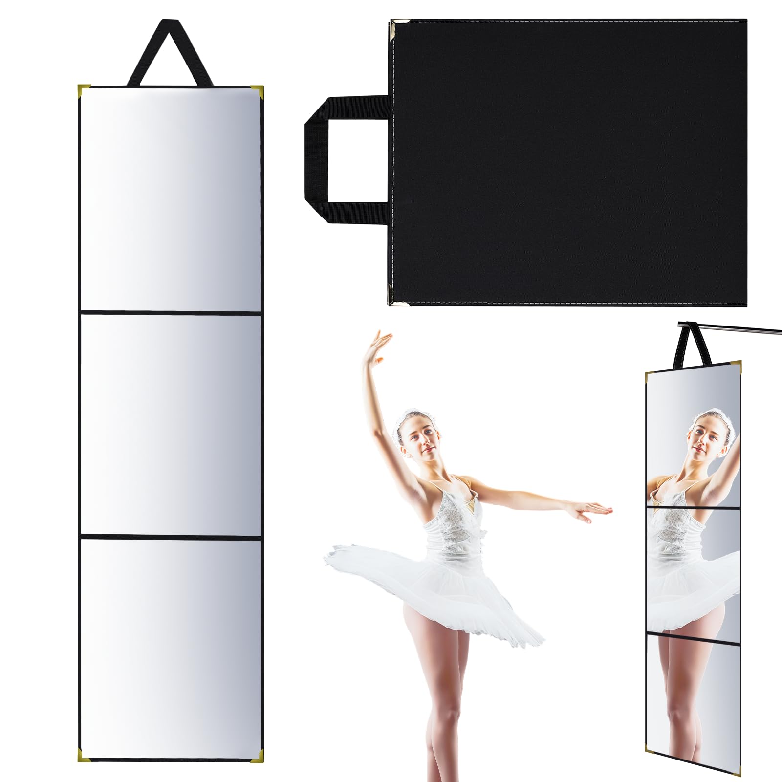 Photo 1 of MEPIG Foldable Full Length Mirror, 47" x 12.5", Black