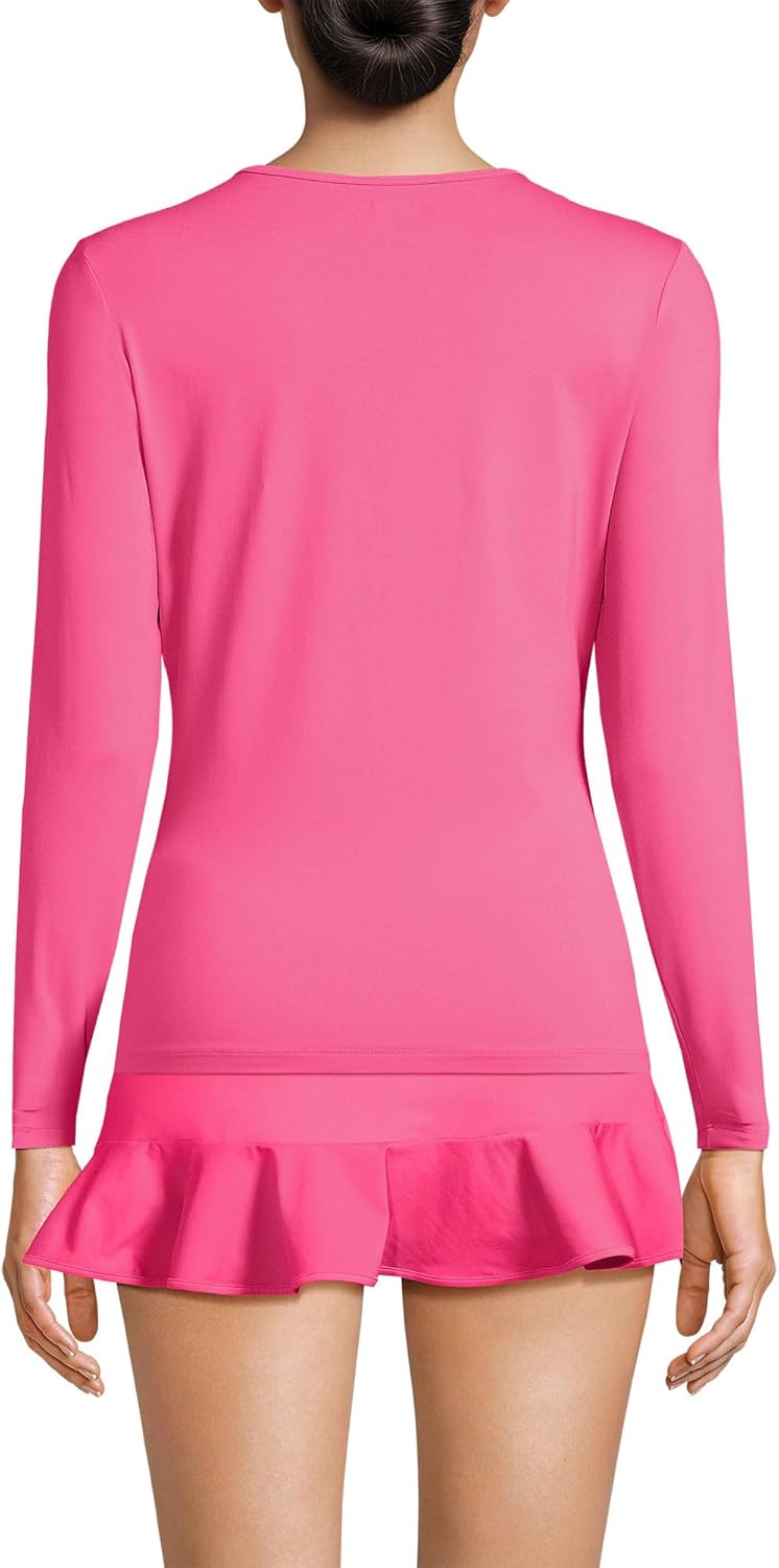 Lands' End Women's Sunshade UPF 50 Long Sleeve Rash Guard Swim Tee