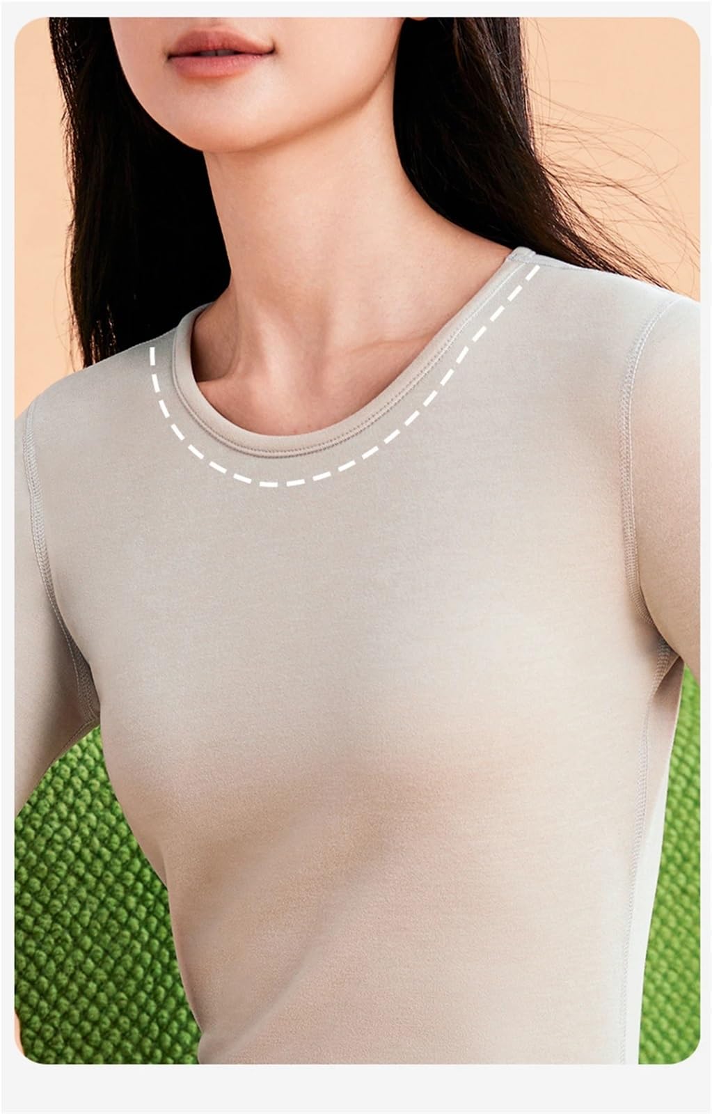 Conjuntos Térmicos Para Mujer Ropa interior térmica sin costuras for mujer, pantalones de manga larga con cuello redondo, conjunto de dos piezas, traje de lencería suave y cálido de terciopelo Conjunt