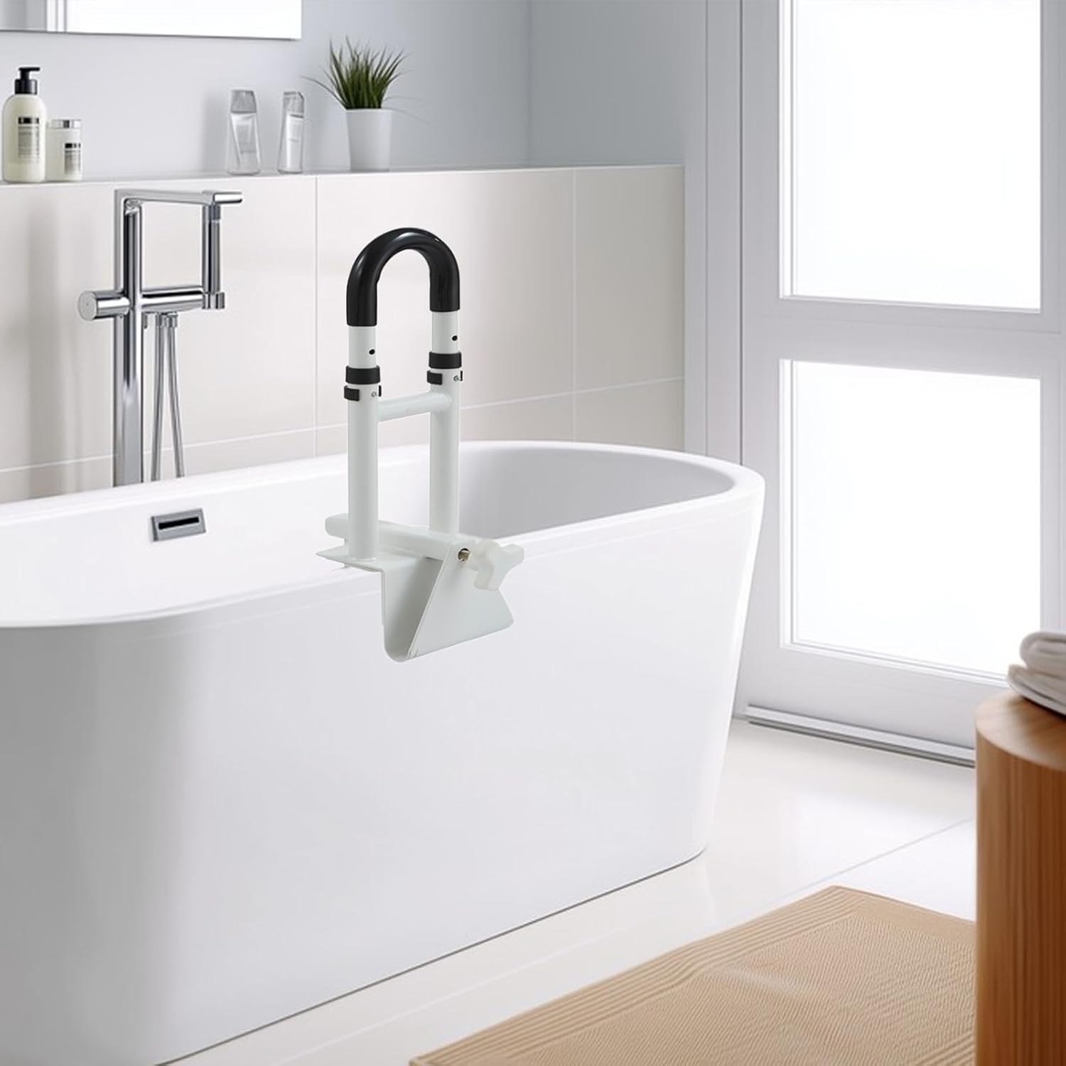 浴槽用クランプ式手すり 取り付け簡単 サイドハンドグリップアシストハンドル