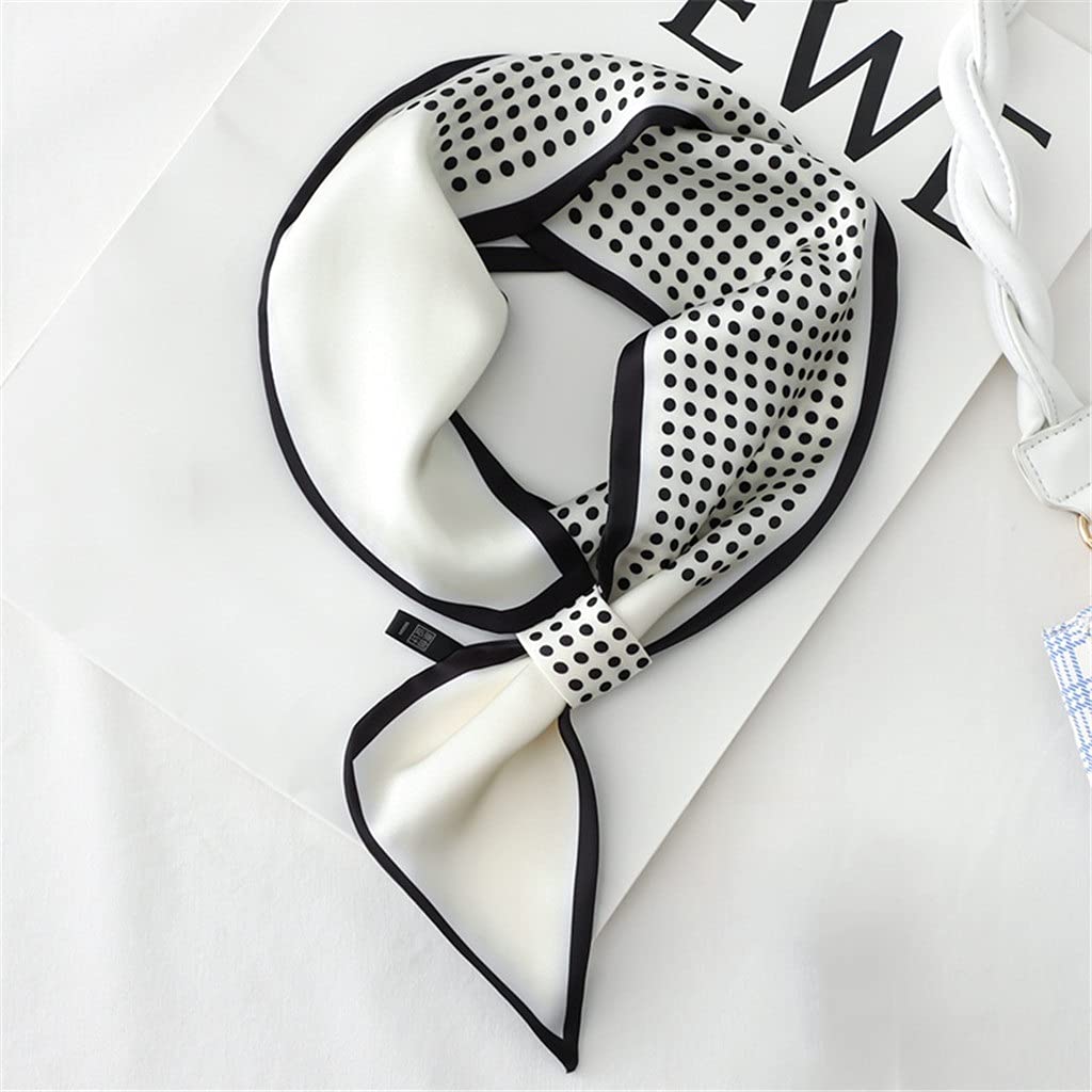 Bufanda de Mujer Bufanda Cuadrada Estampado de Corbata de Pelo Pañuelo de Seda Satinada Pañuelo de Cabeza para Mujer Bufanda de Seda de Tira Larga pequeña (E 11 * 125CM)