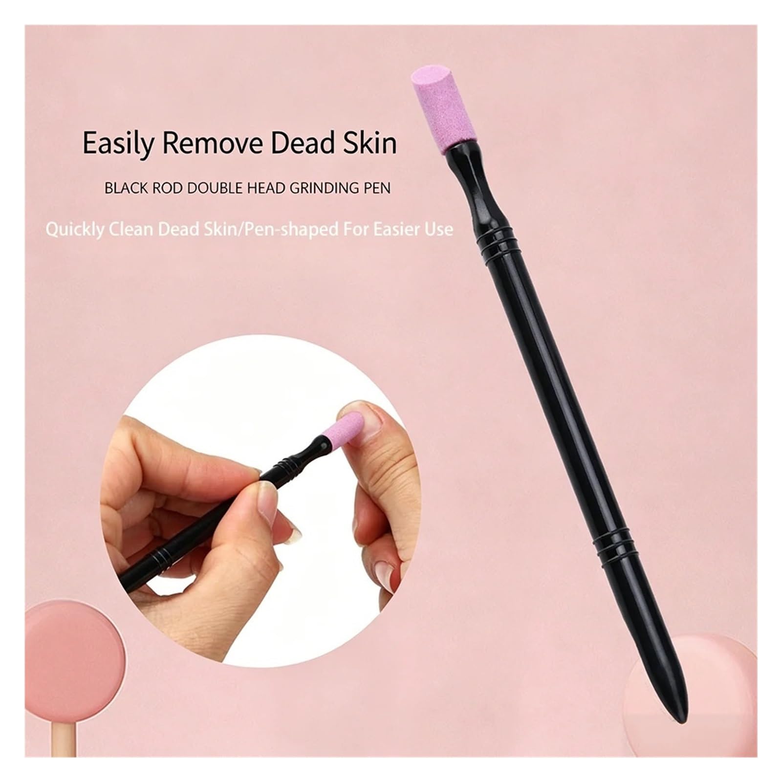 Spingi Cuticole Spingicuticole for lima for unghie da 100 pezzi Per Pelle Morta | Dispositivo di rimozione Trimmer Levigatura File Stick Pen Buffer Strumenti for manicure