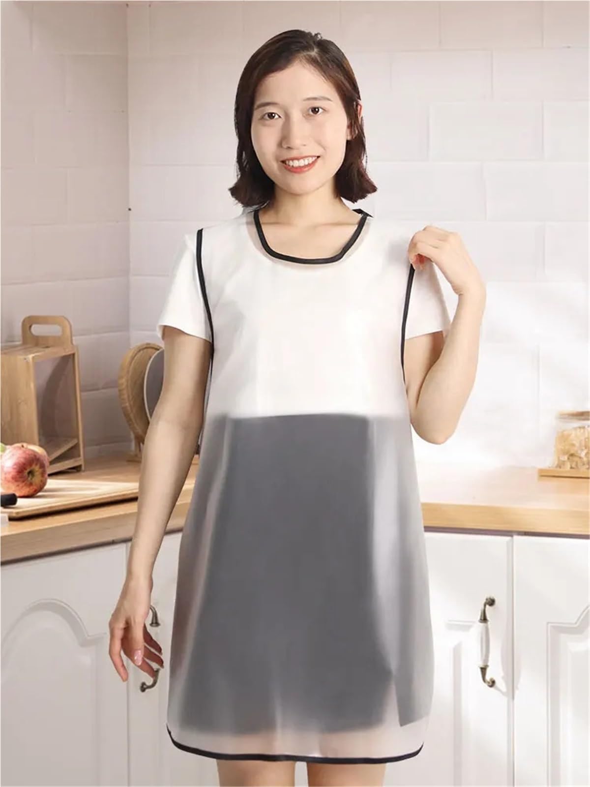 Delantal transparente Delantal de TPU transparente impermeable for mujer, ropa trabajo cocina, industria Fiing al aire libre, hogar Simple, 2 uds
