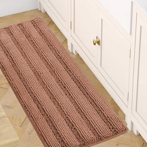 Miniatura 178 de H.VERSAILTEX Alfombras de baño antideslizantes extragruesas de felpilla a rayas 24" x 36" Absorbentes, antideslizantes, suaves, esponjosas