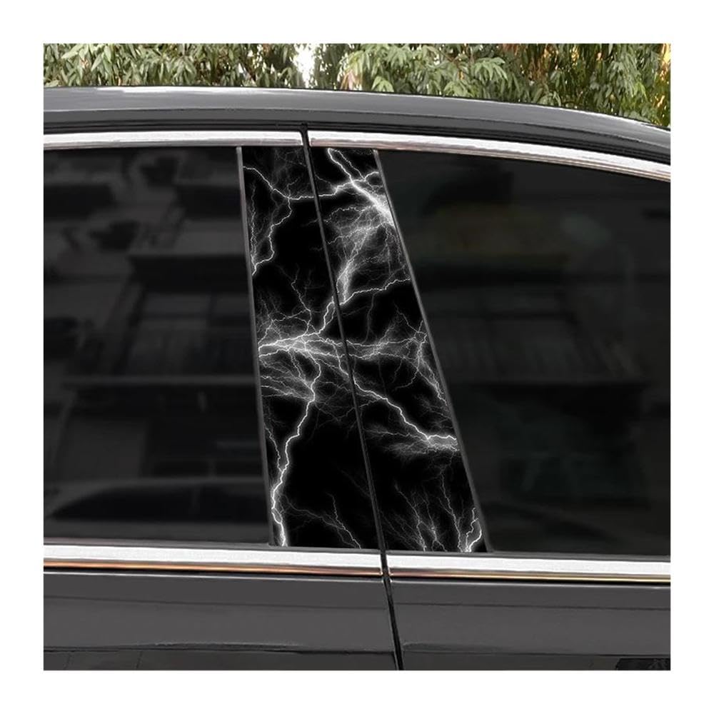 Body Parts 2pcs Car B-Pillar Decals Bursting Lightning Auto Center Pillar Waterproof Sticker(E)