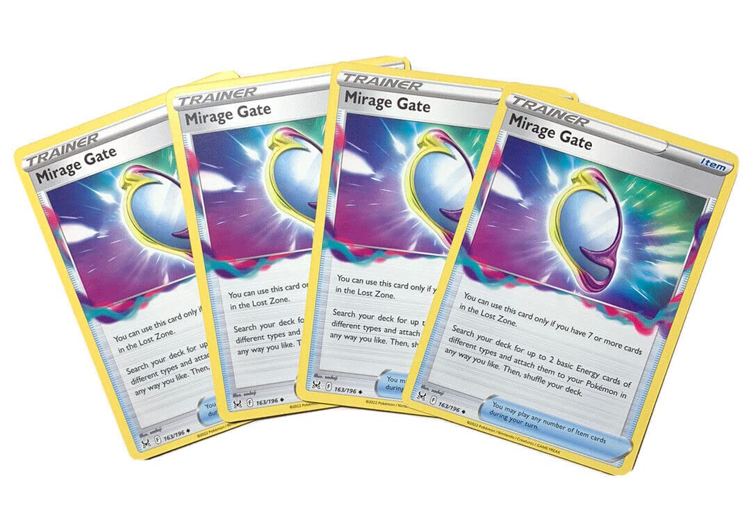 Pokemon Mirage Gate 163/196 Lost Origin - 4 cartas de entrenamiento