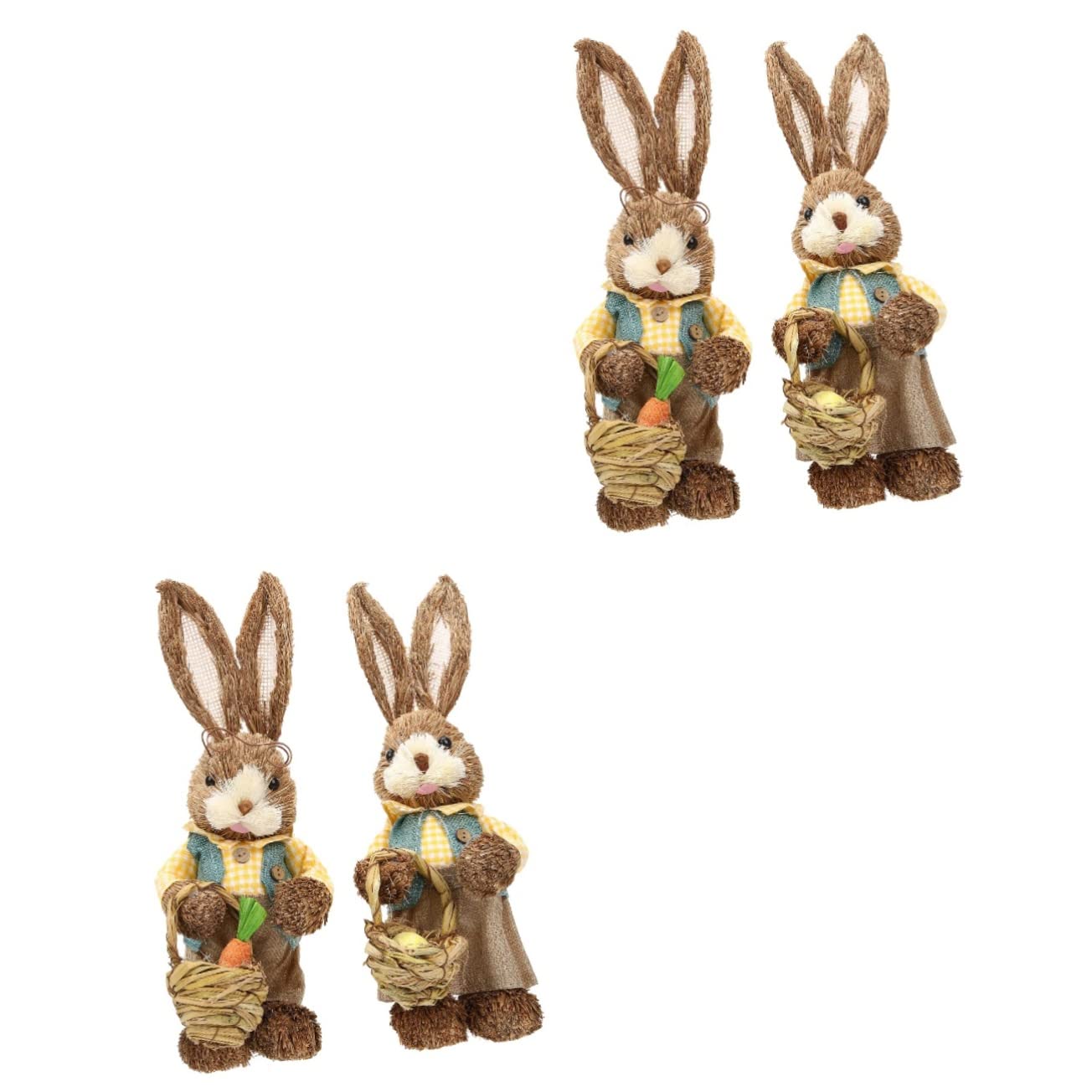 STOBAZA 4stücke Handgefertigte Hasenfiguren Aus Deko-Elemente Für Garten Und Ostern Niedliche Osterhasen Ornamente Für Kinderzimmer Und Frühlingsfest-Dekoration