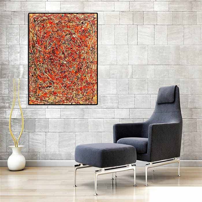 Yajierui Cuadros Decoracion Salon Modernos Jackson Pollock 《NO 50》Talla (50x70cm) 20x28...