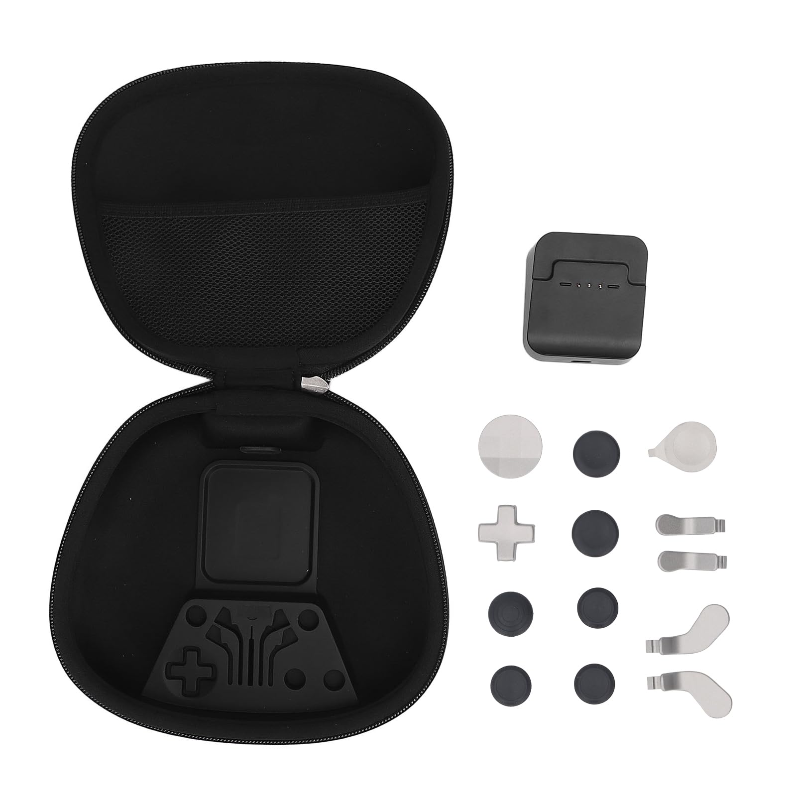 Cryfokt Controller Series 2 Zestaw Elementów Kontrolera Gier w Kolorze Srebrnym z Wymiennymi Drążkami D Pads, Stacja ładująca dla Entuzjastów Gier