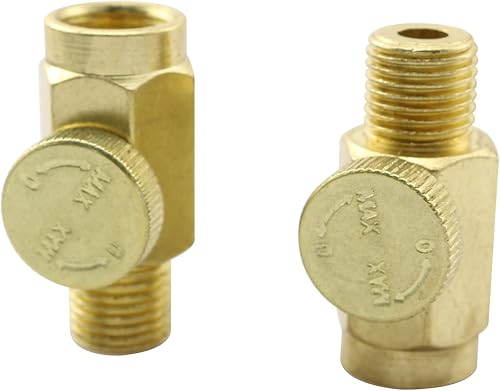 Miniatura 4 de Regulador de flujo de aire en línea TAODAN 2PCS 14" NPT macho a hembra Quickun Válvulas reguladoras de flujo de aire en línea de latón neumático,