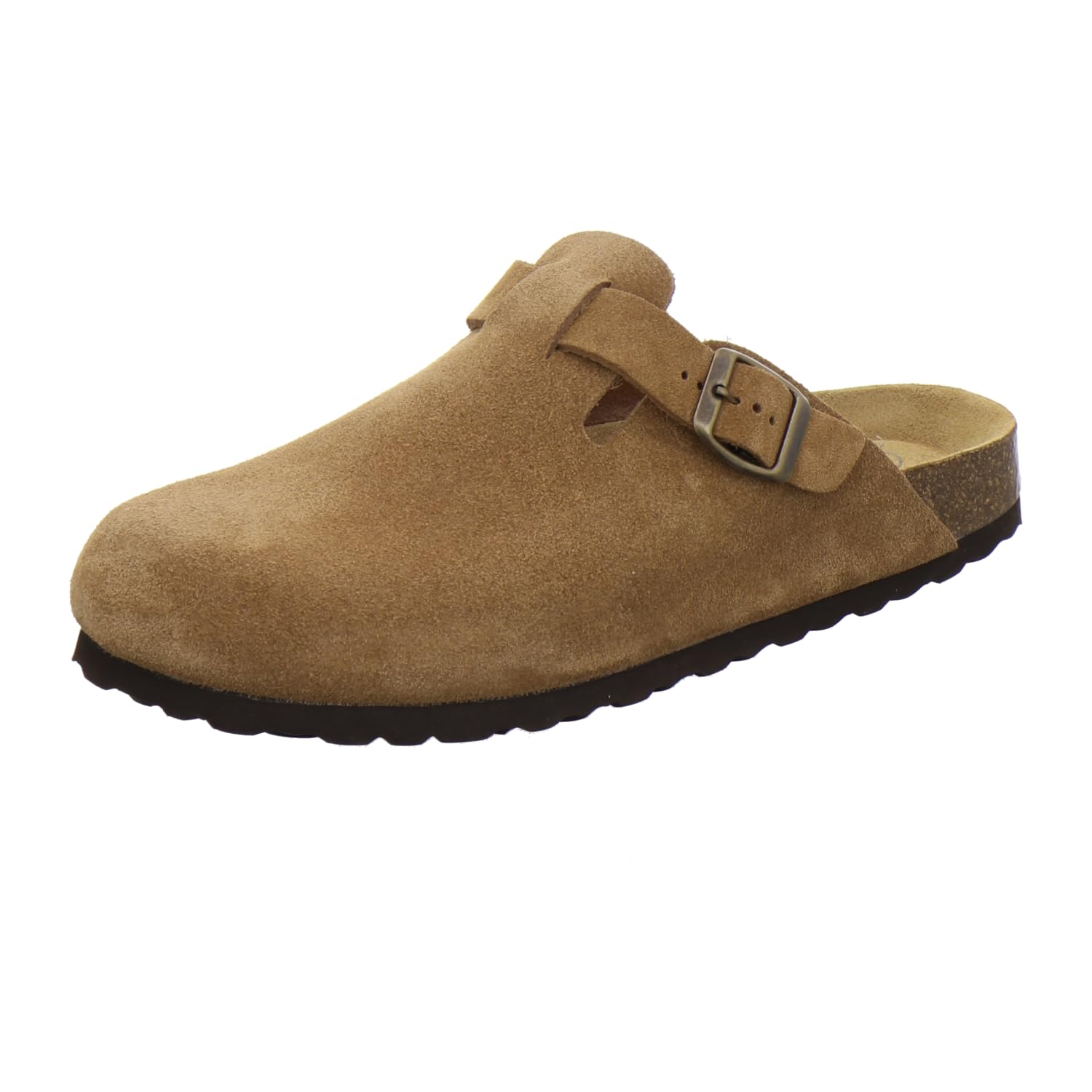 AFS-Schuhe 3900 Herren Clogs, Bequeme Hausschuhe für Männer, Pantoffeln aus Leder, Made in Germany (47 EU, Cognac Velour)
