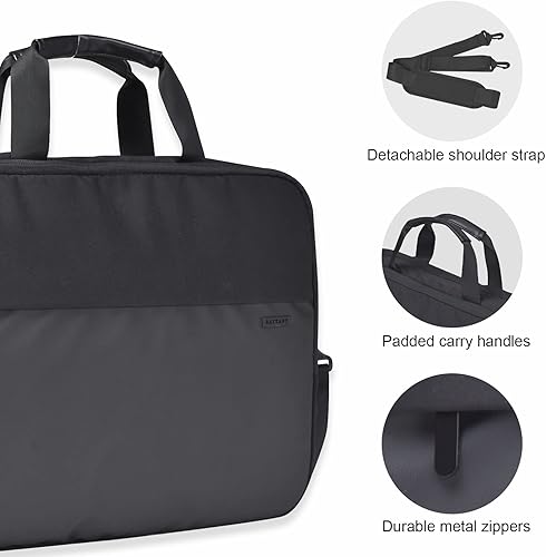 Miniatura 4 de Bolsa para laptop para hombres de 15.6 pulgadas, bolsa para computadora para mujer, funda delgada para laptop, maletín para viajes, negocios,