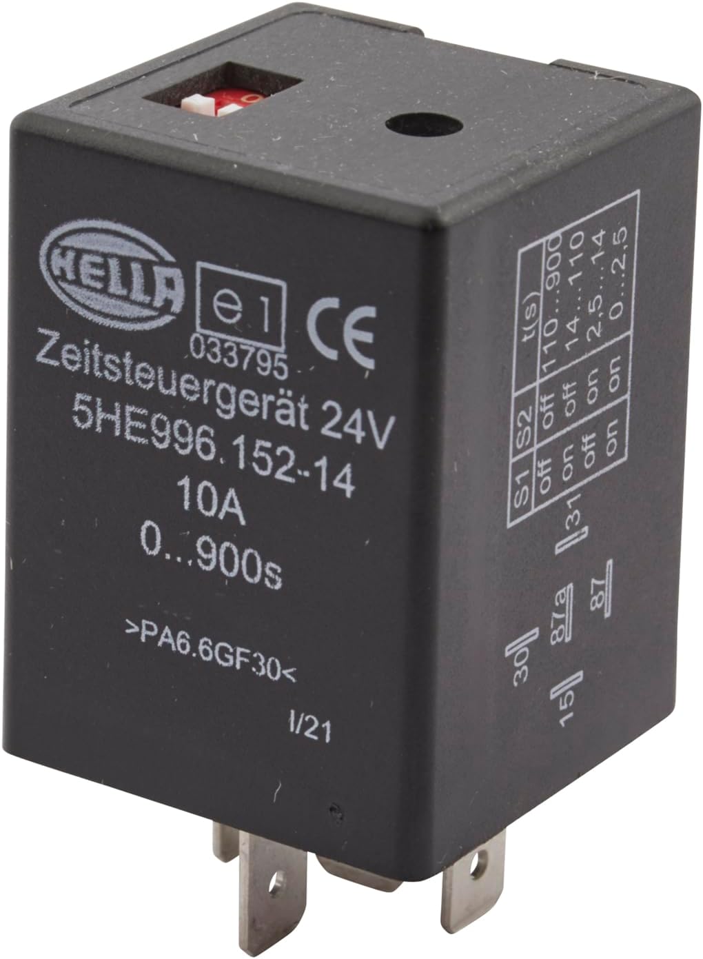 Hella 996152141 24 Volt 5 Pin 0-900s Delay Off Time Control Unit, Multi