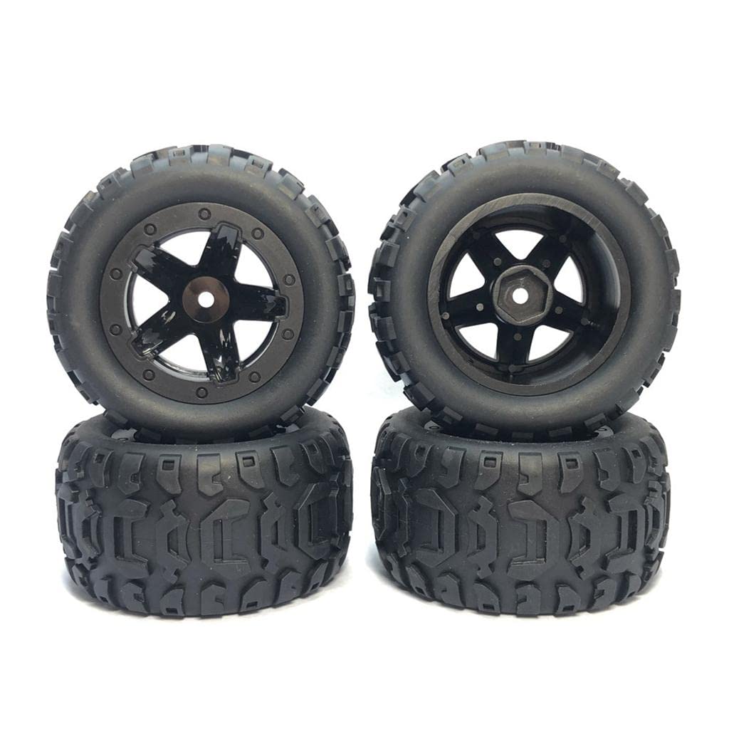4 Piezas Neumáticos RC Car Ruedas Repuesto Llantas Goma Accesorio Mejorado para Coche Modelo Todoterreno Y Camión Adecuado para Reemplazo