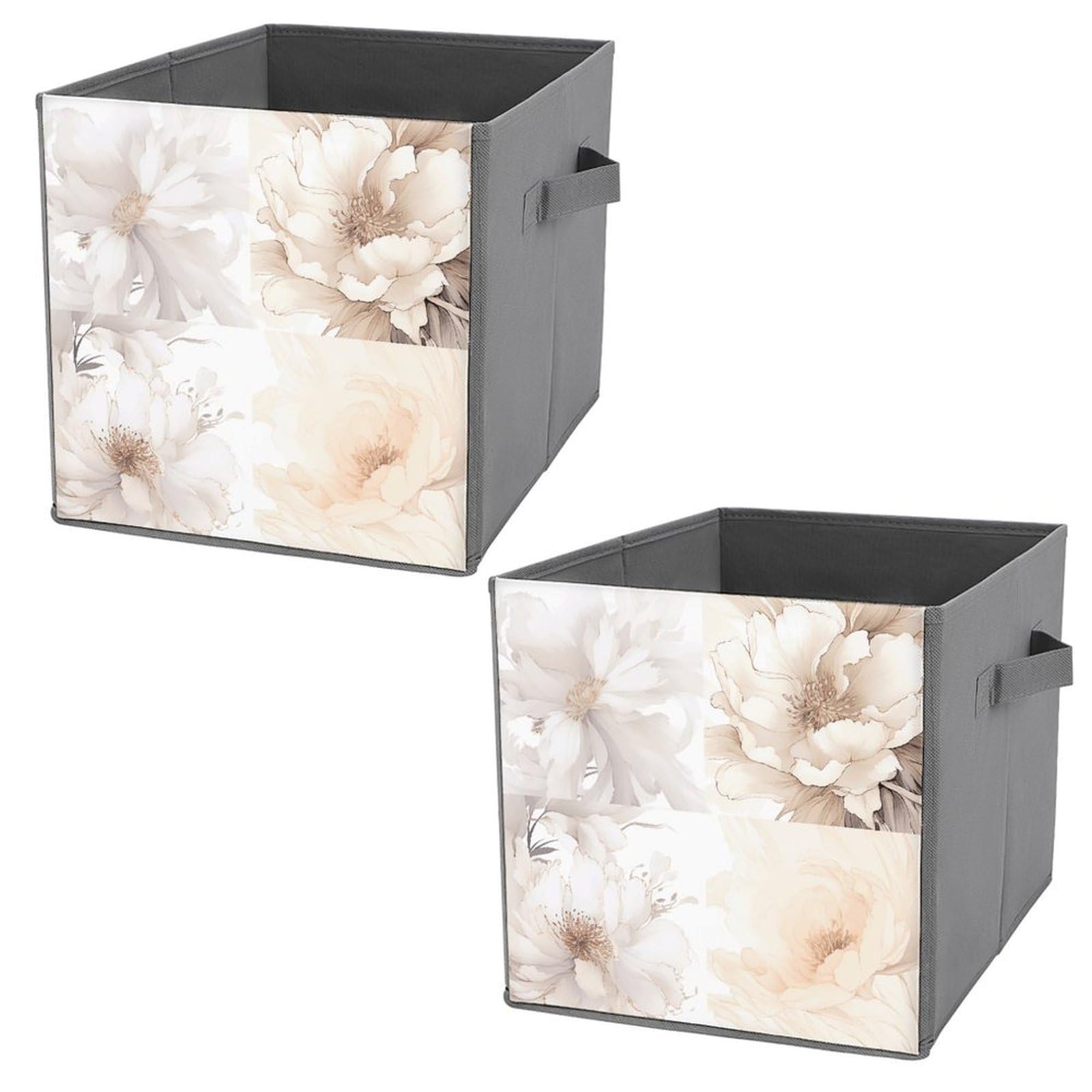 NONHAI Collapsible Storage Bins with Dual Handles Fabric Storage Basket Foldable Cubes Organizer Baskets Image Storage Boxes for Organizing Clothing Cube Storage Organizer Bins