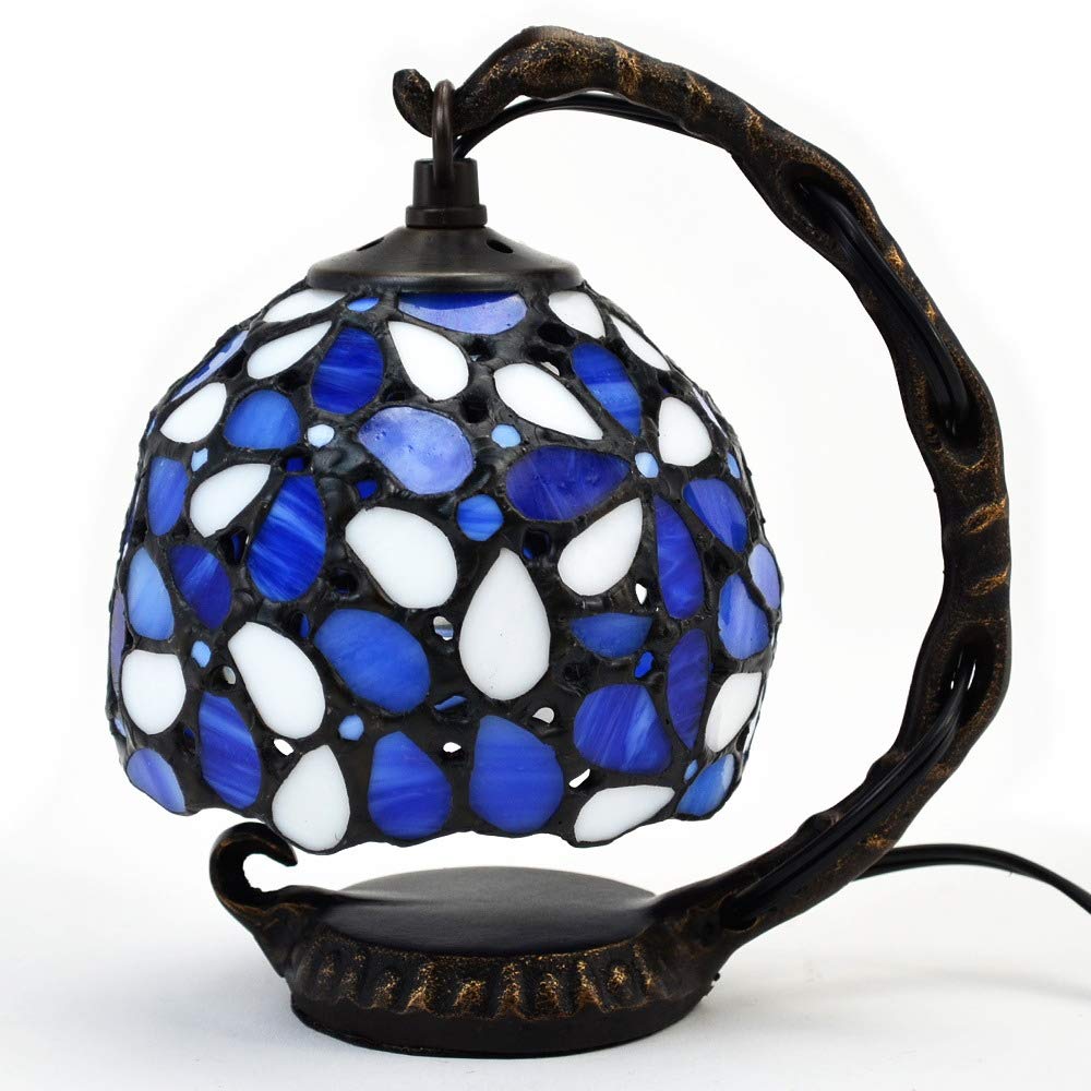 ステンドグラスランプ ハナハナ ブルー 間接照明 テーブルランプ