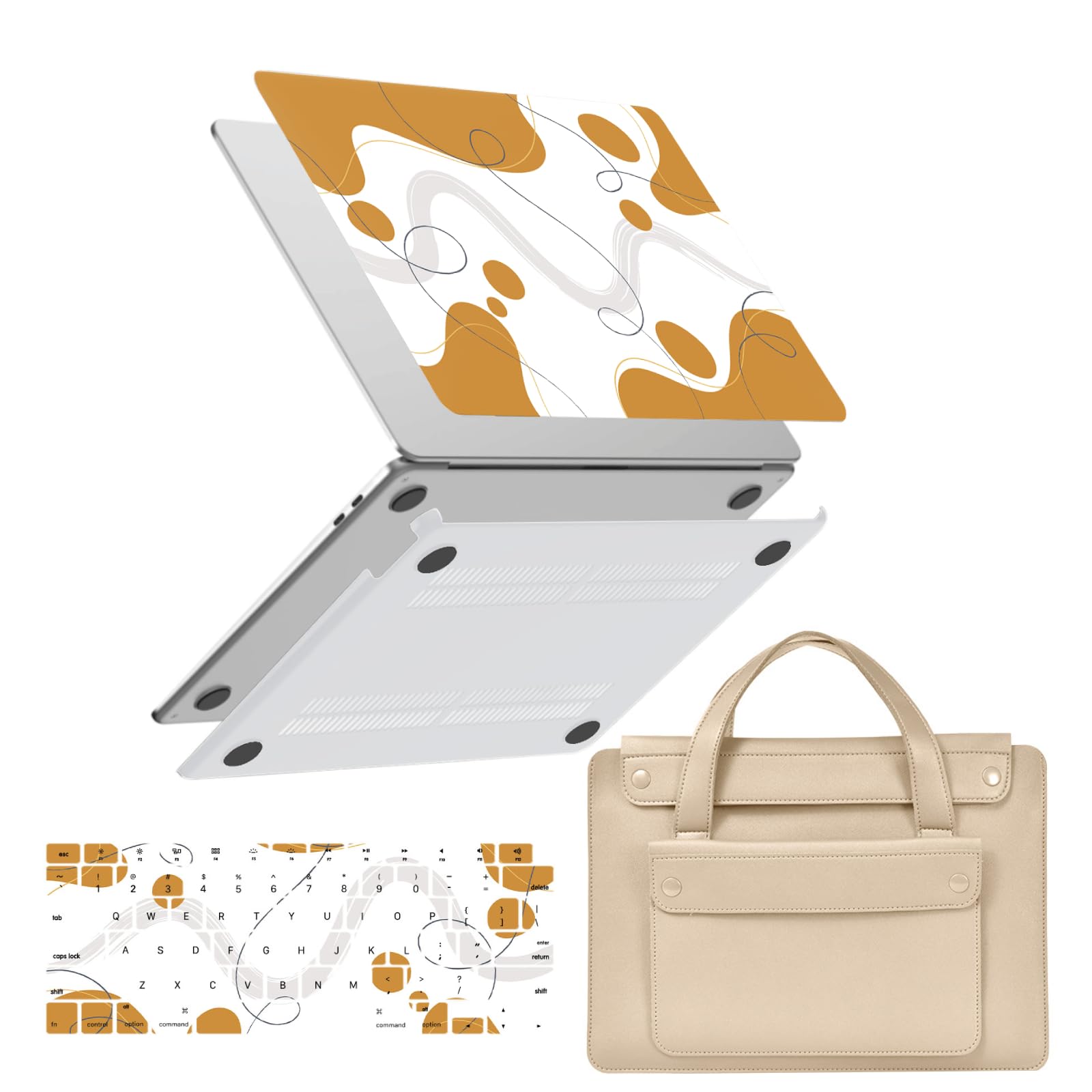 Carcasa MacBook Pro 16 A2141 con funda y protector de teclado en línea blanca 8