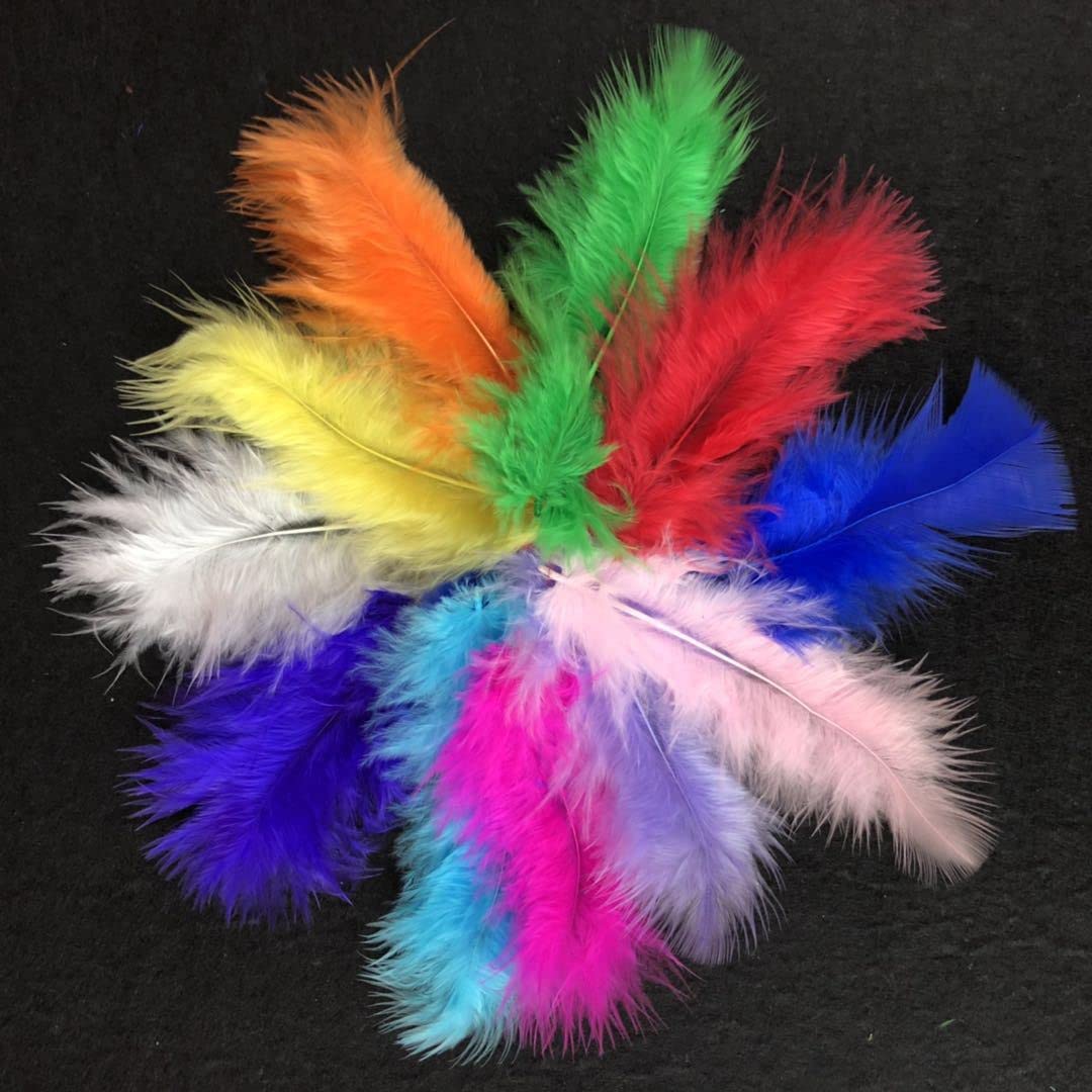 ENLACE 100 Piume Di Faraona Naturali 4,5-10 Cm – Per Acchiappasogni, Fai Da Te, Matrimoni, Colore Naturale