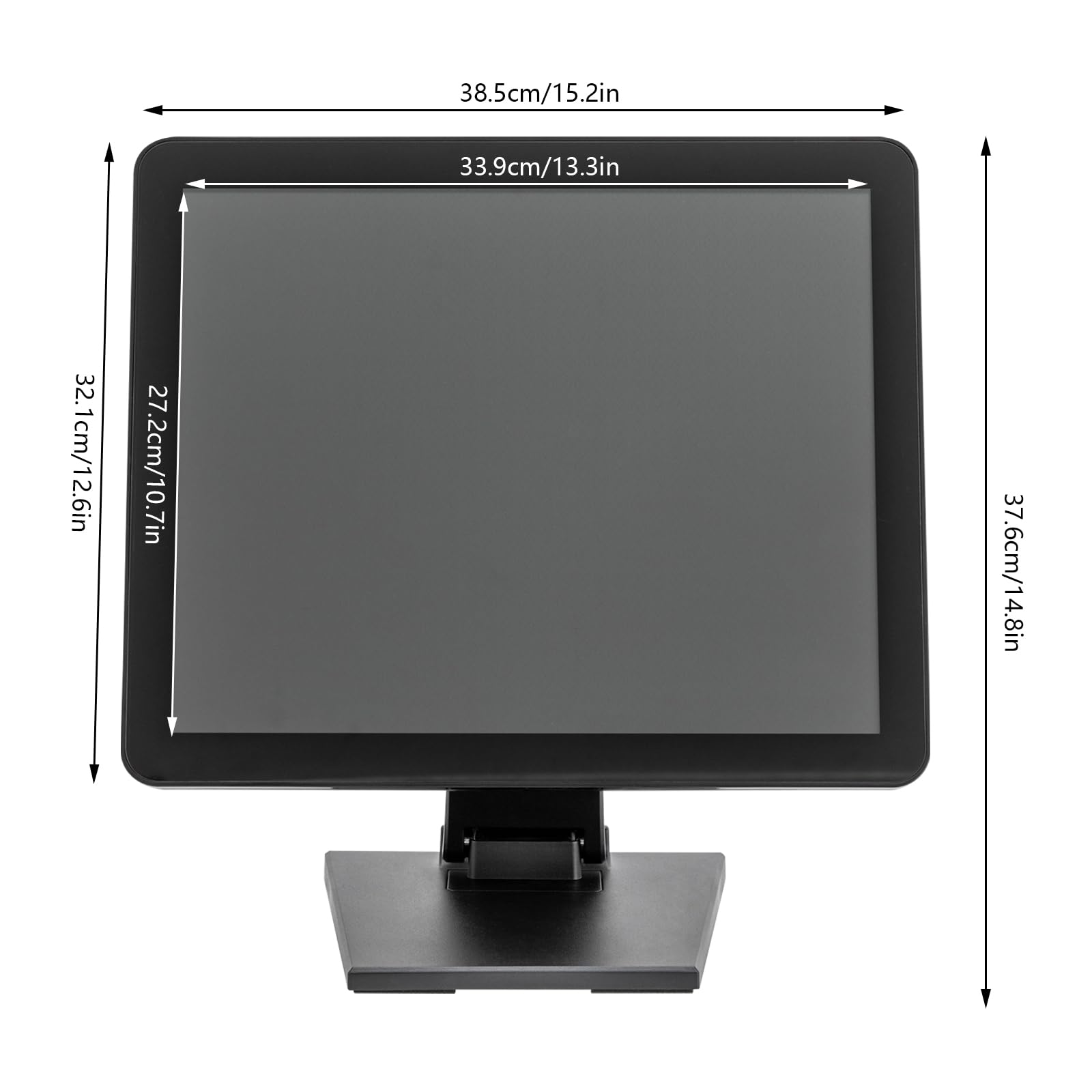 Sistema POS táctil de diez puntos, caja registradora para gastronomía y comercio con pantalla capacitiva de 17 pulgadas ajustable y plegable, compatible con varios sistemas