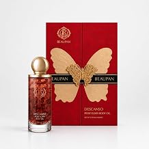 BEAUPANRose Body Oil for Dry Skin Firming & Moisturizing Body Glow Oil, After Shower Body Oil with Rosehip & Jojoba Natural Rose Scent 3.72 fl oz